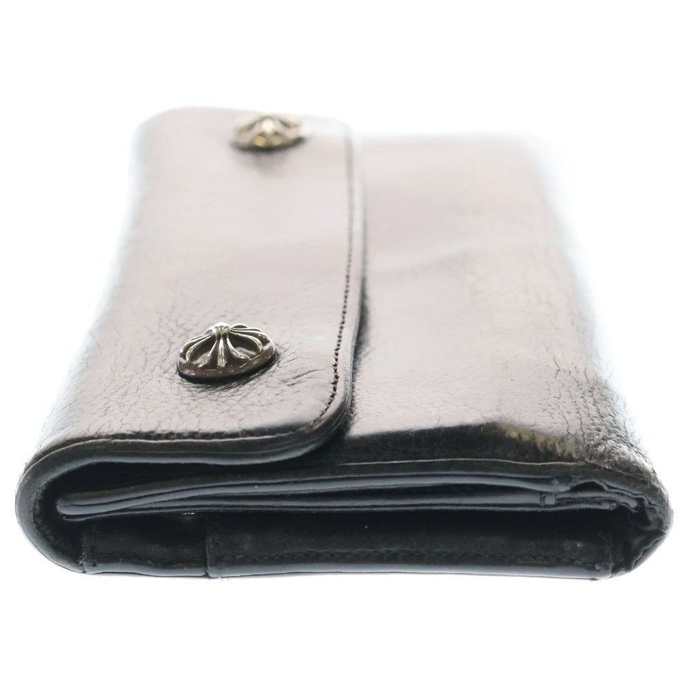 Chrome Hearts Wave Leather Wallet Black BCA375