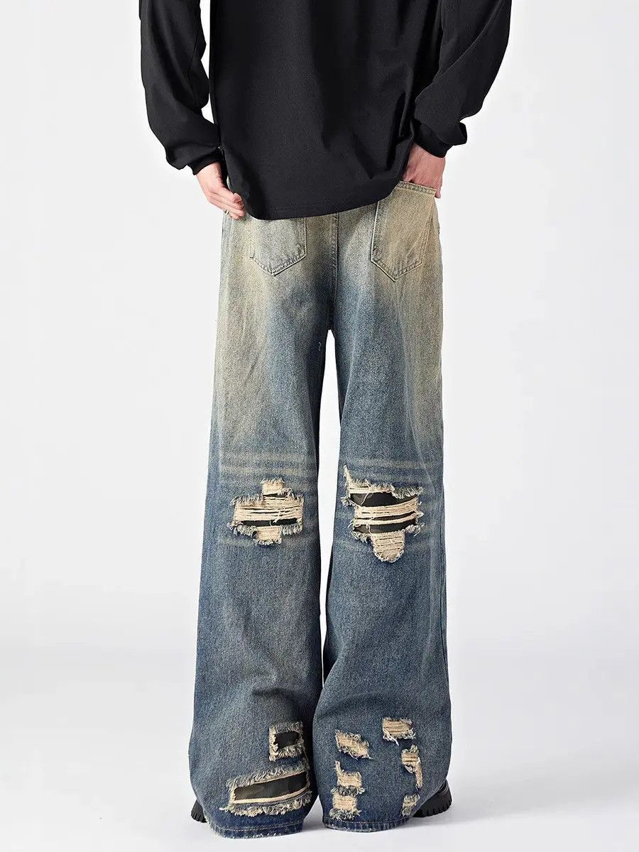 Japanese Brand Retro loose straight leg casual jeans Size US 32 / EU 48 - 4 Thumbnail