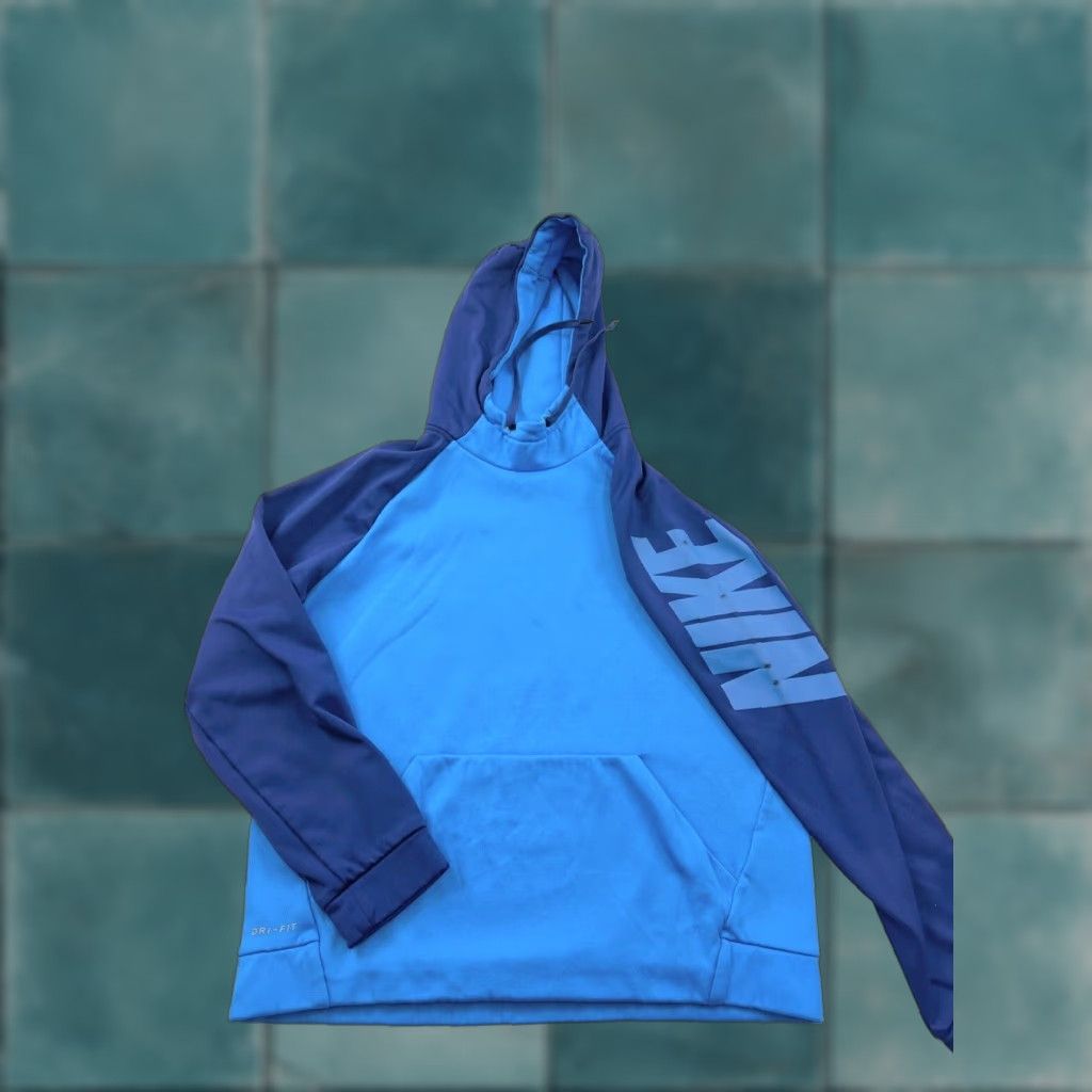 Nike Nike Hoodie Sweatshirt Mens Size M Blue Nike Spellout Long Sleeve Size US M / EU 48-50 / 2 - 1 Thumbnail