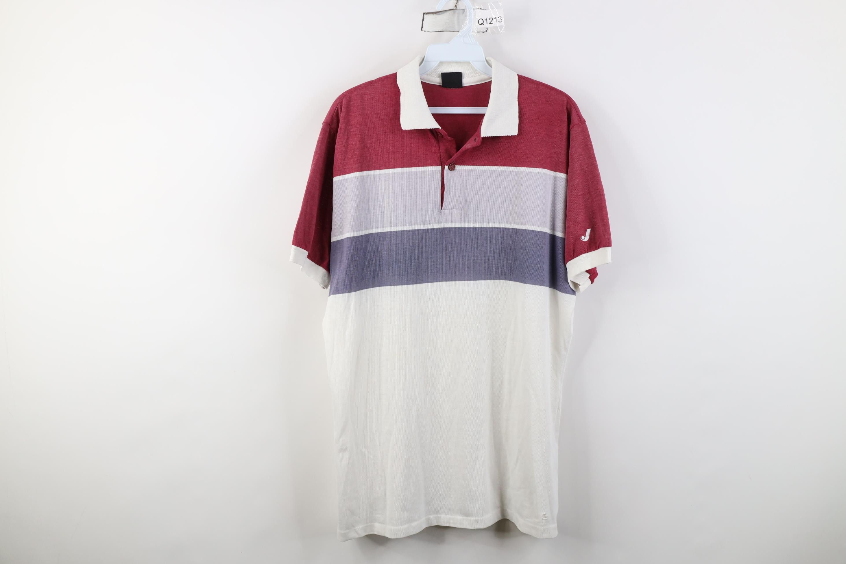 Vintage Vintage 70s 80s Streetwear Block Knit Golf Polo Shirt USA Size US XL / EU 56 / 4 - 1 Thumbnail