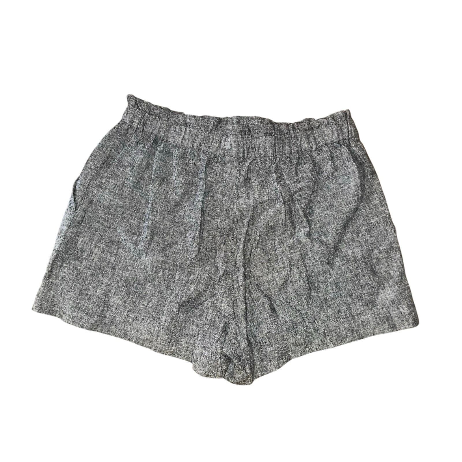 Calvin Klein Gray Pull on Elastic Shorts Linen Blend Casual Chic Summer Size 28" / US 6 / IT 42 - 2 Thumbnail
