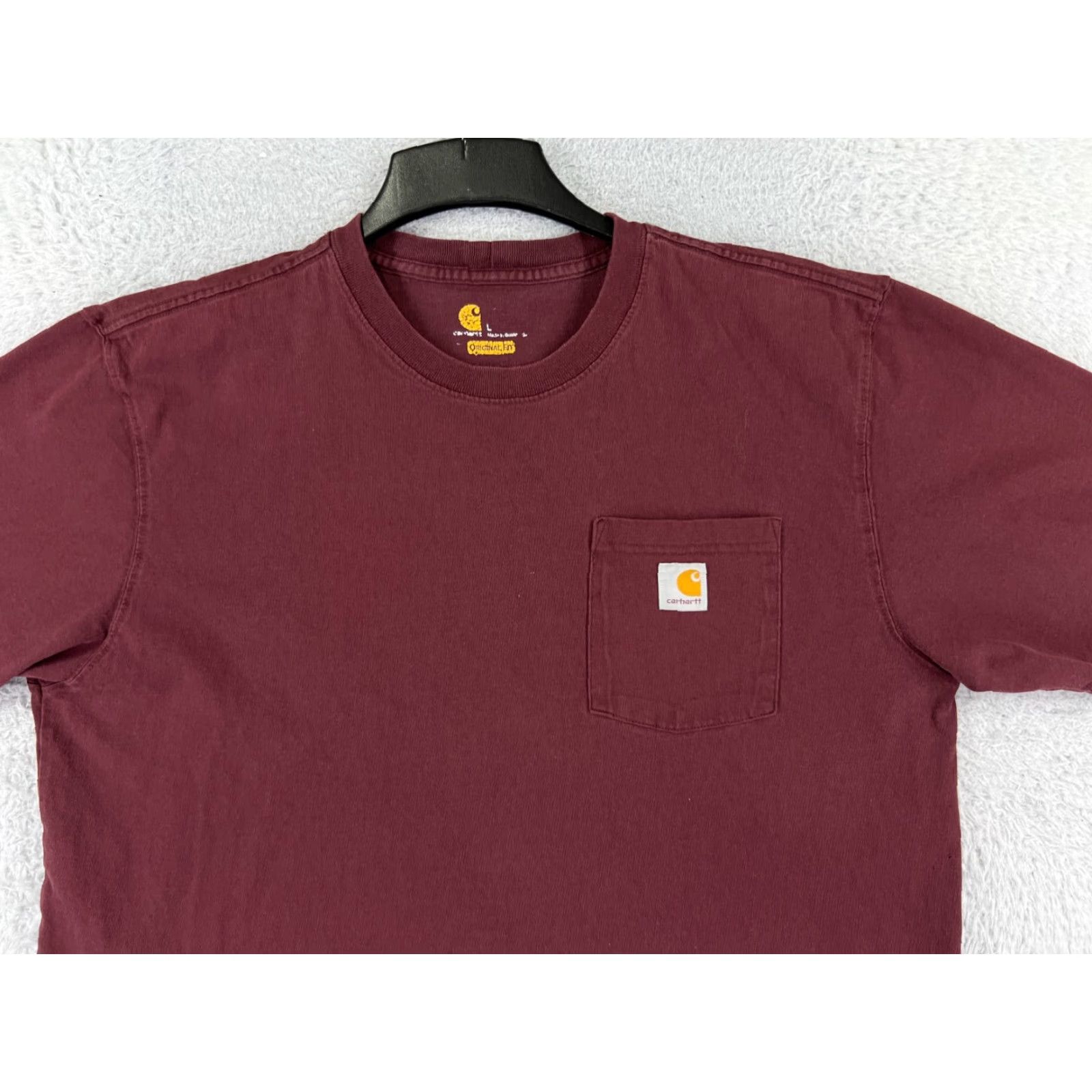 Carhartt Carhartt Mens Shirt L Red Short Sleeve Crew Neck Cotton Workwear Pocket K87 Size US L / EU 52-54 / 3 - 7 Thumbnail