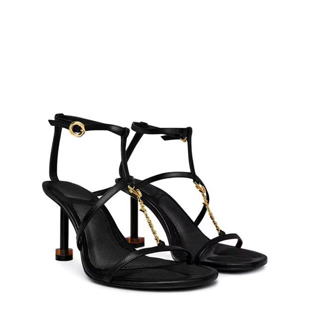 Jacquemus o1g2r1mq1024 Heeled Sandals in Black Size US 8 / IT 38 - 3 Thumbnail