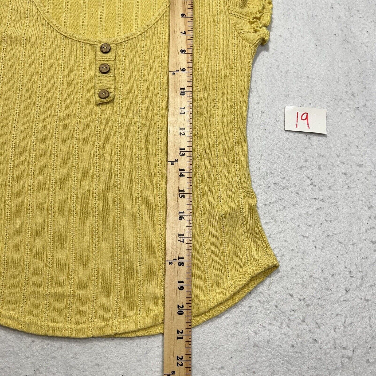 Other Glance Henley Button Up Pullover Stretch Yellow Top Size L / US 10 / IT 46 - 8 Thumbnail