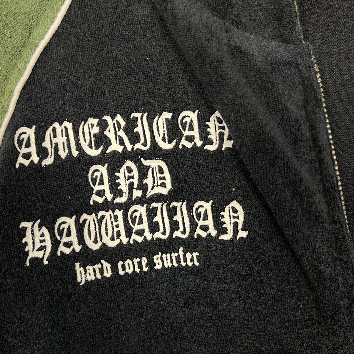 Vintage AMERICAN AND HAWAIIAN Hard Core Surfer Hoodies #4108-C187 Size US L / EU 52-54 / 3 - 7 Thumbnail