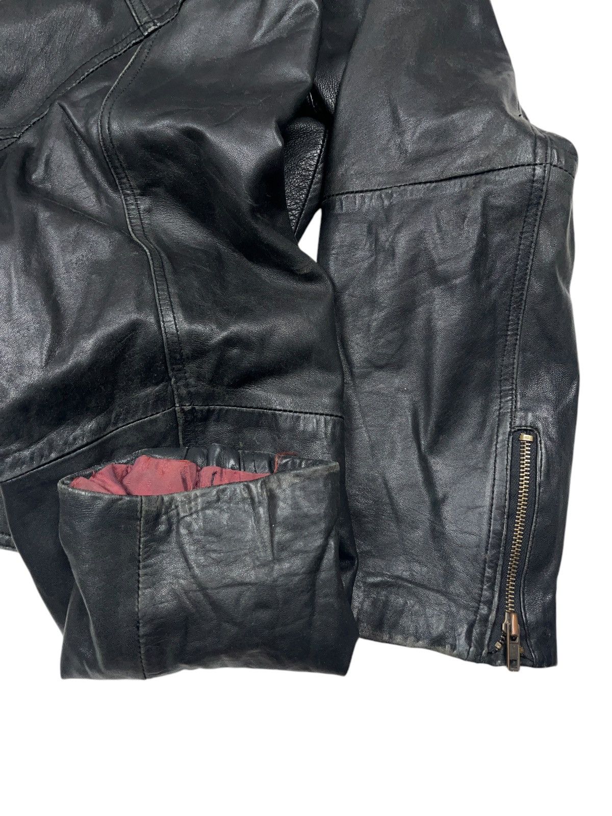 Vintage Vintage Leather Biker Belted Jacket Avant Garde Size US XL / EU 56 / 4 - 5 Thumbnail