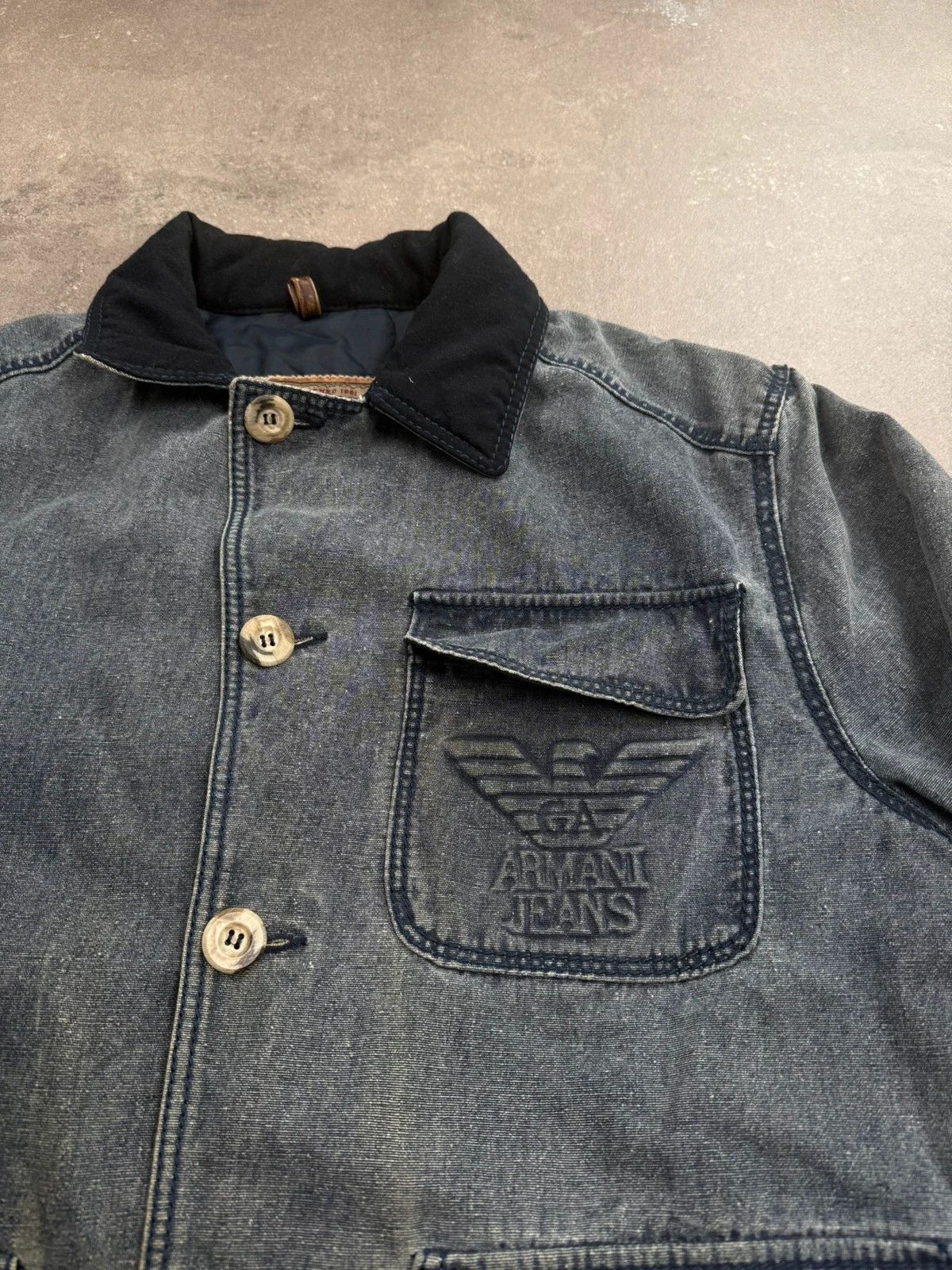 Armani Armani denim jacket vintage 1980s work wear made in Italy Size US L / EU 52-54 / 3 - 8 Thumbnail