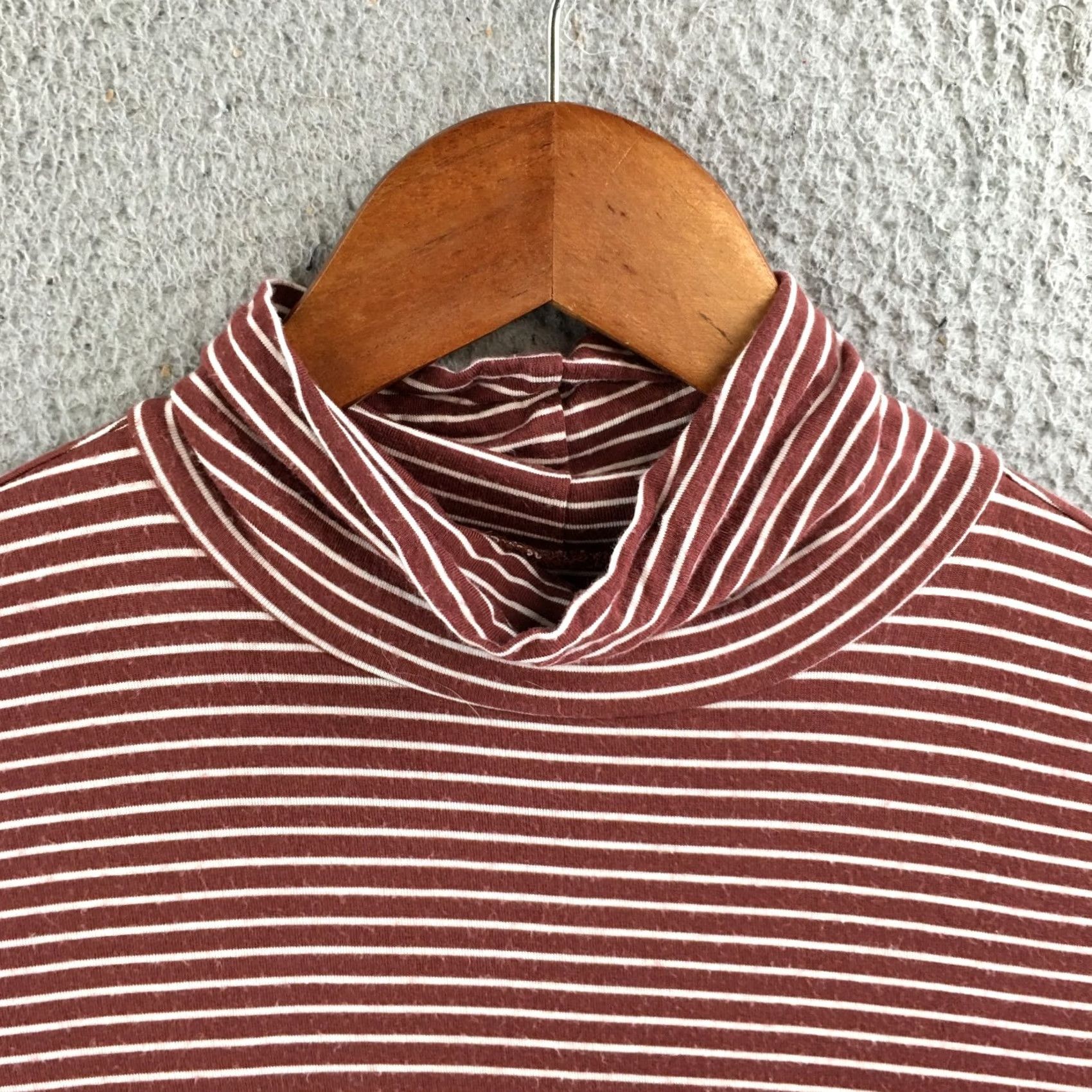 American Eagle Outfitters American Eagle Outfitters Turtleneck Top Womens S Brown Striped Long Sleeve Pullover Casual Size S / US 4 / IT 40 - 3 Thumbnail