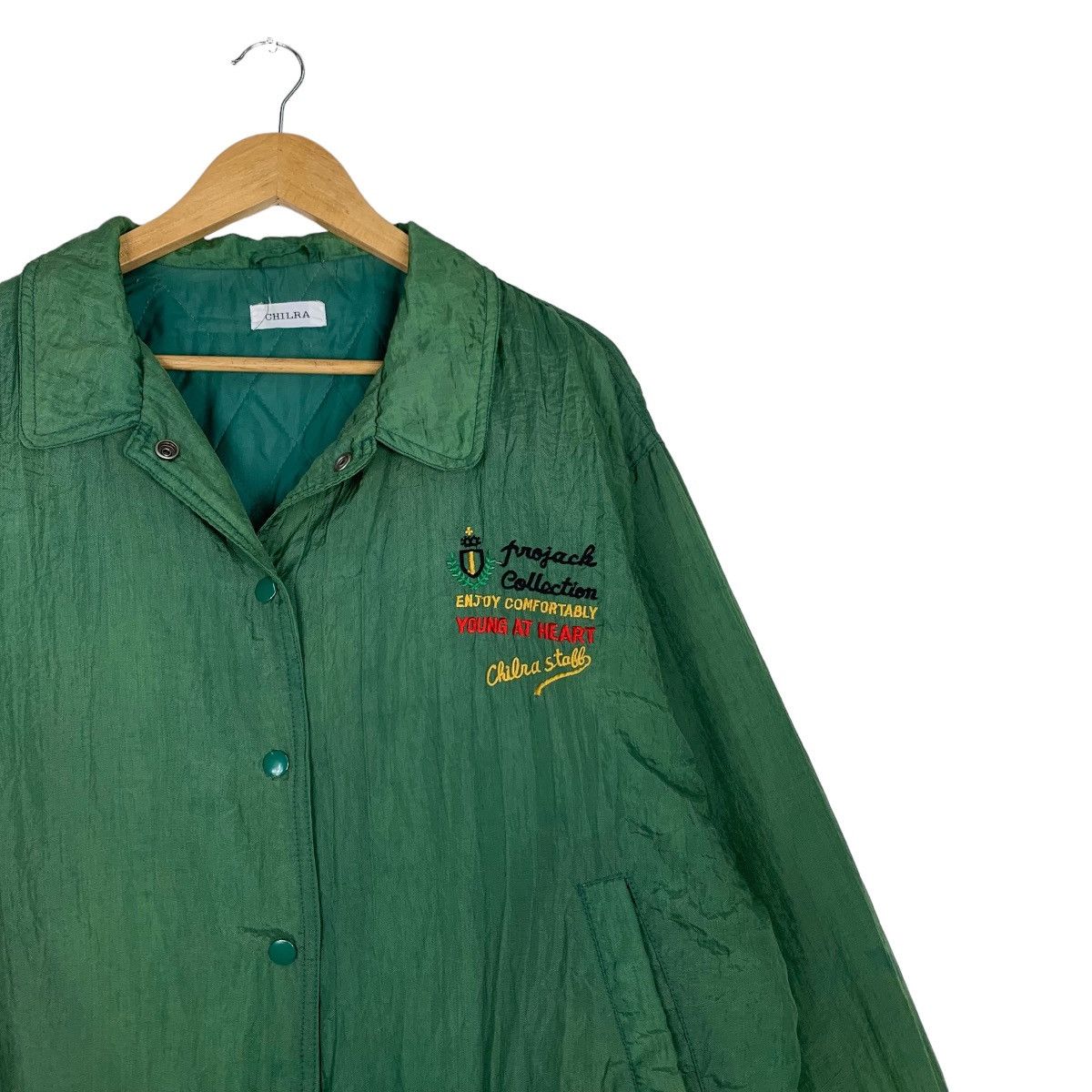 Japanese Brand CHILRA Stall Cast River Logo Faded Green Jacket #1028-C46 Size US L / EU 52-54 / 3 - 7 Thumbnail