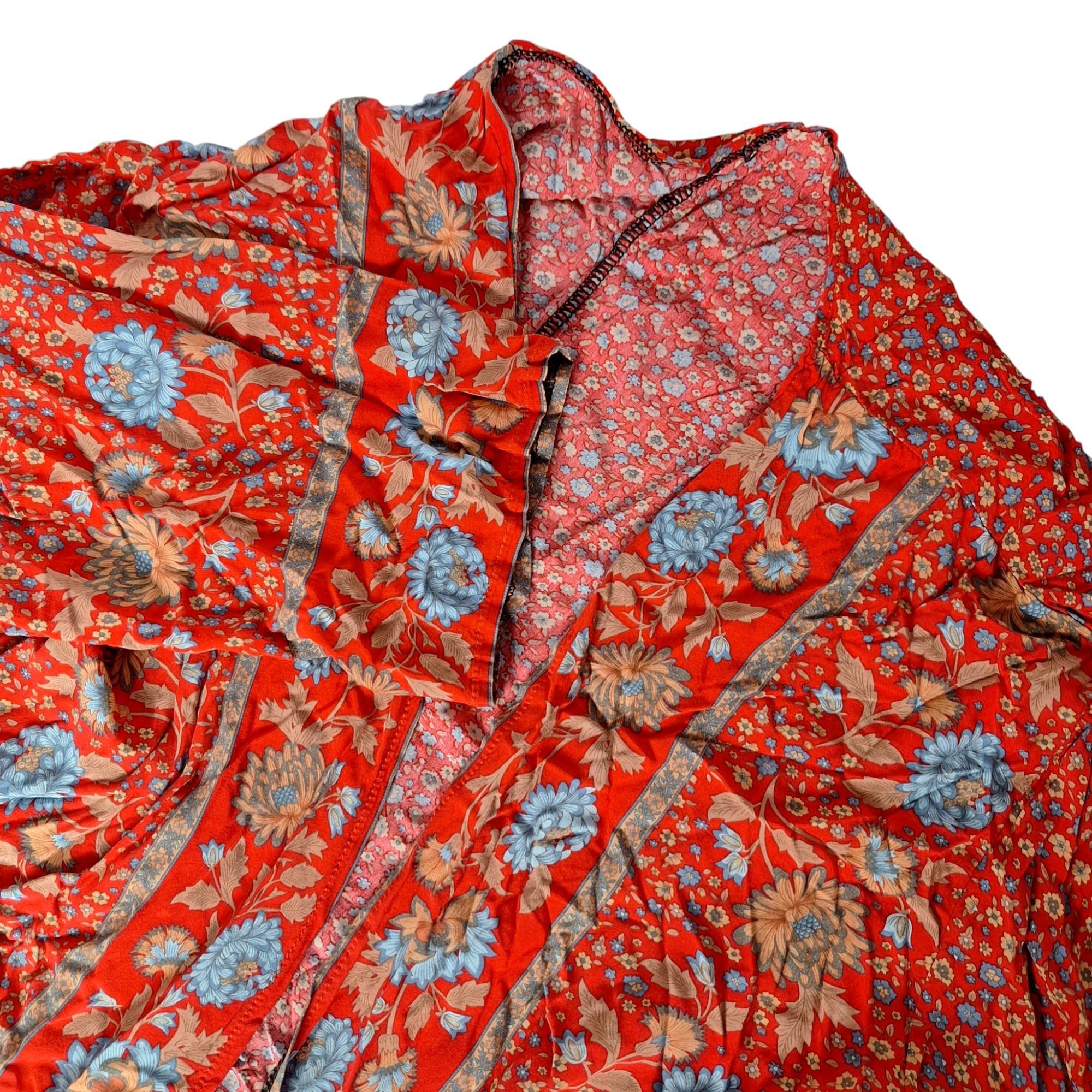 Other Boho Floral Kimono Cardigan Red Mixed Print Open Front Robe Size 3XL / US 20-22 - 1 Thumbnail