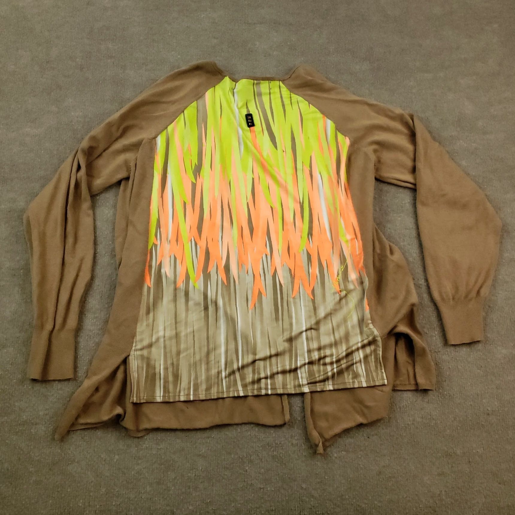 Vintage Jamie Sadock Sweater Womens Large Brown Cardigan Casual Lightweight Open Front Size L / US 10 / IT 46 - 6 Thumbnail