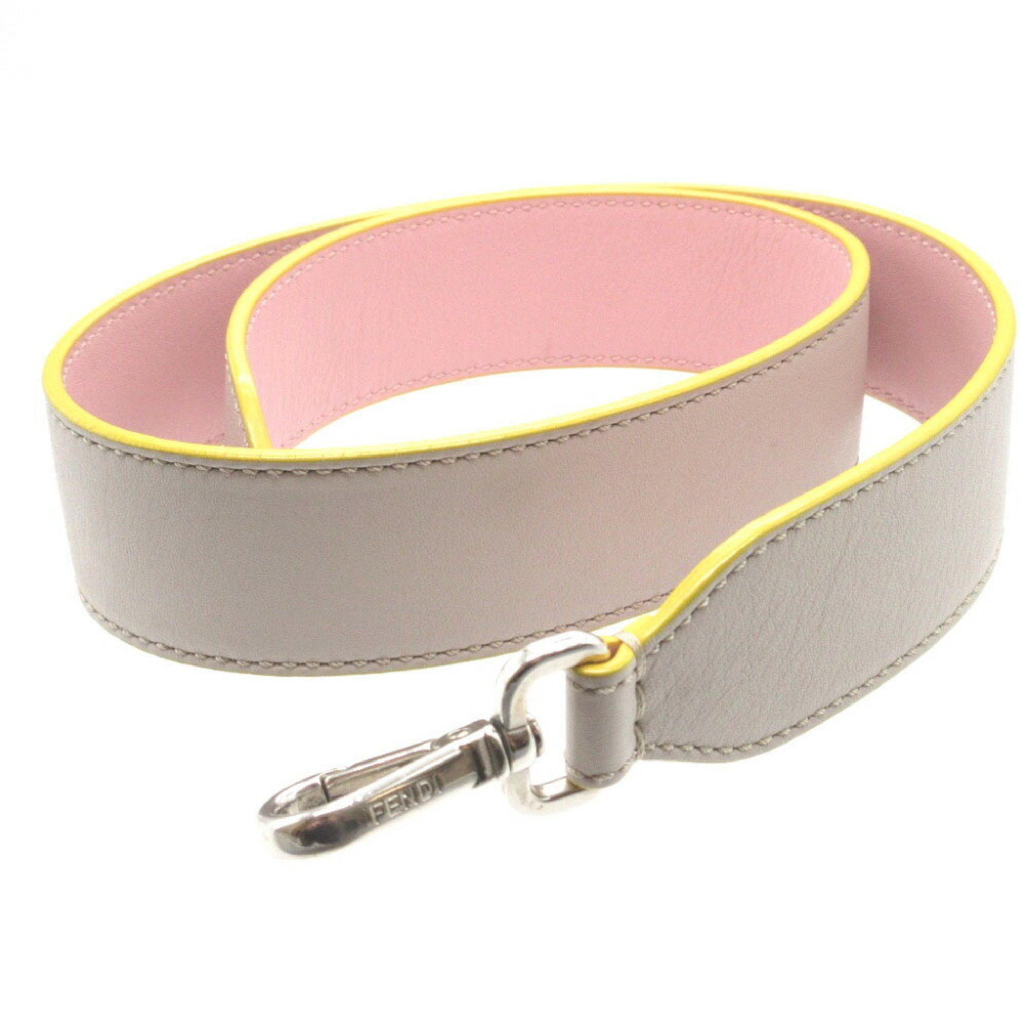 image of Fendi Leather Gray Pink Shoulder Strap 0150Fendi in Grey, Women's
