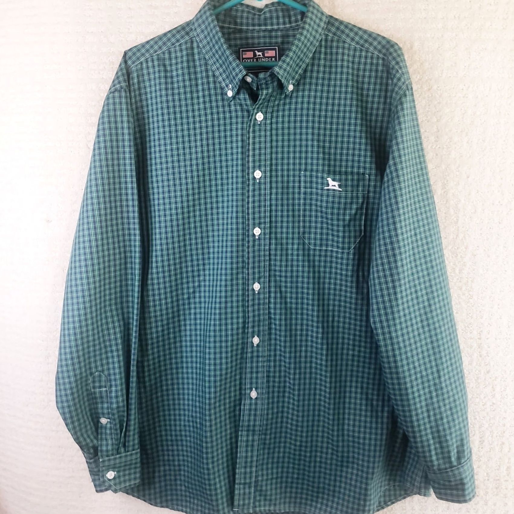 Undercover Over Under Button-Down Shirt XL Multicolor Plaid Non-Iron Embroidered Dog Logo Long Sleeve Button-Up Shirt Mens Size US XL / EU 56 / 4 - 2 Thumbnail