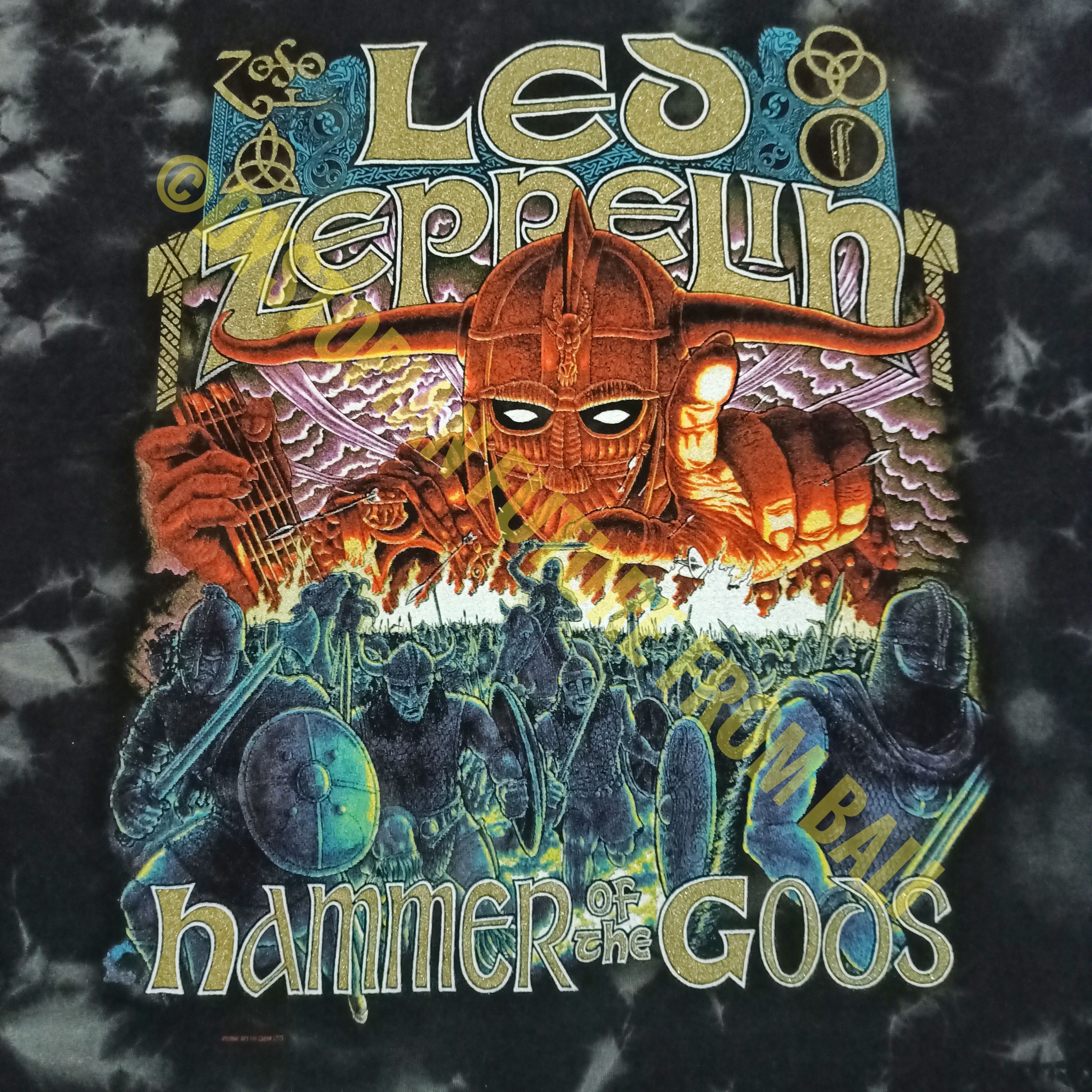 Led Zeppelin Vintage 1999 Led Zeppelin Hammer Of The Gods Tie Dye Tshirt Size US XXL / EU 58 / 5 - 3 Thumbnail