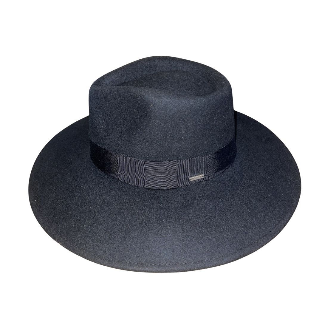 Brixton Joanna Black Felt Fedora Hat Ribbon Band NWT Australian Wool Size ONE SIZE - 1 Thumbnail