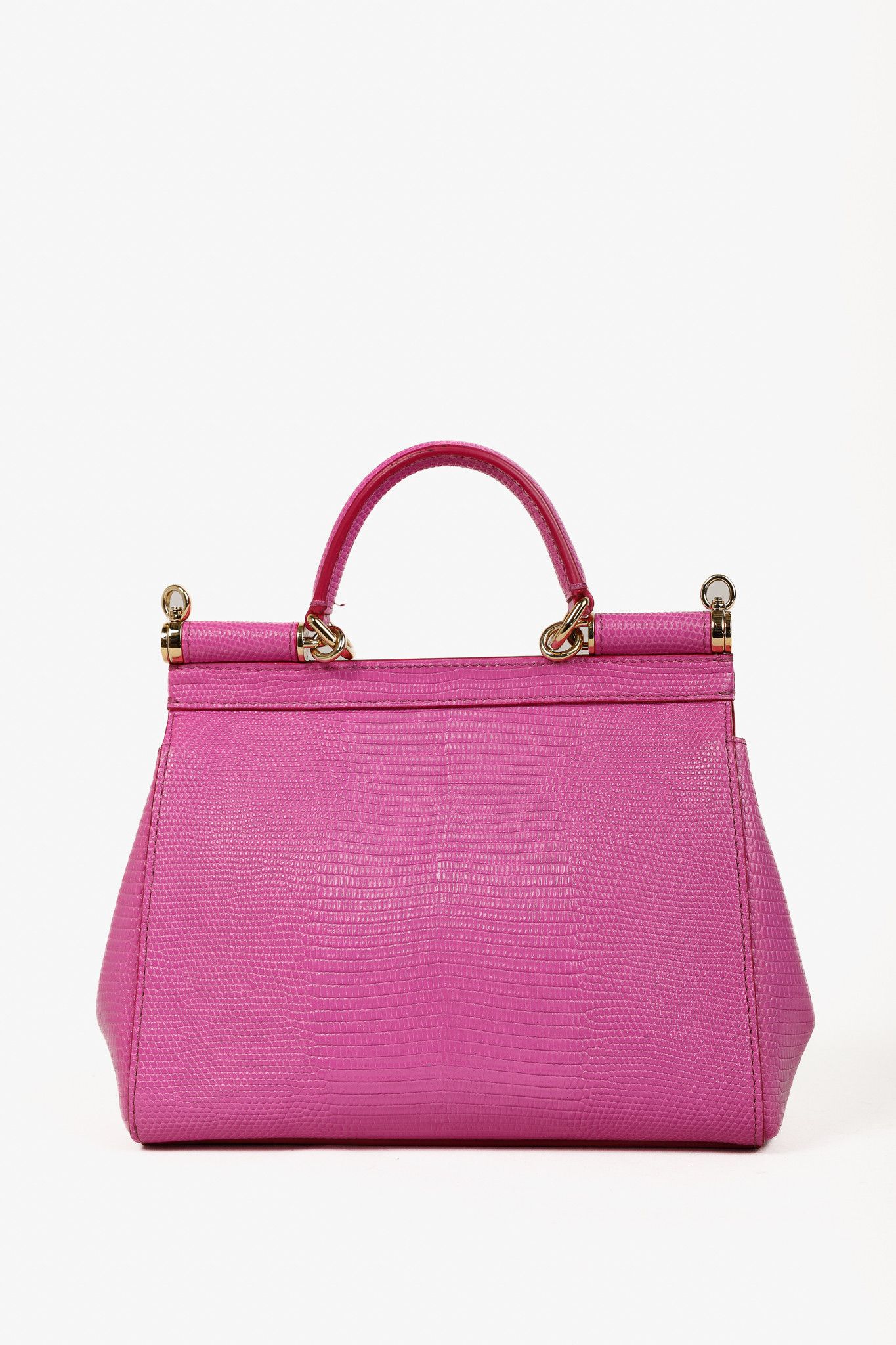 Dolce & Gabbana Dolce & Gabbana Miss Sicily Small Iguana-Print Chain Satchel Size ONE SIZE - 4 Thumbnail
