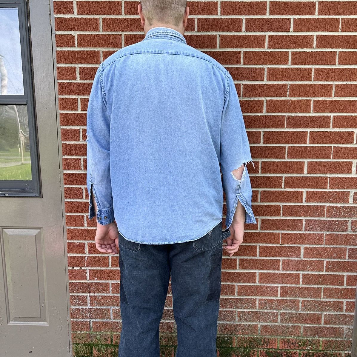 Puritan Vintage Puritan thrashed long sleeve denim button up shirt Size US L / EU 52-54 / 3 - 3 Thumbnail