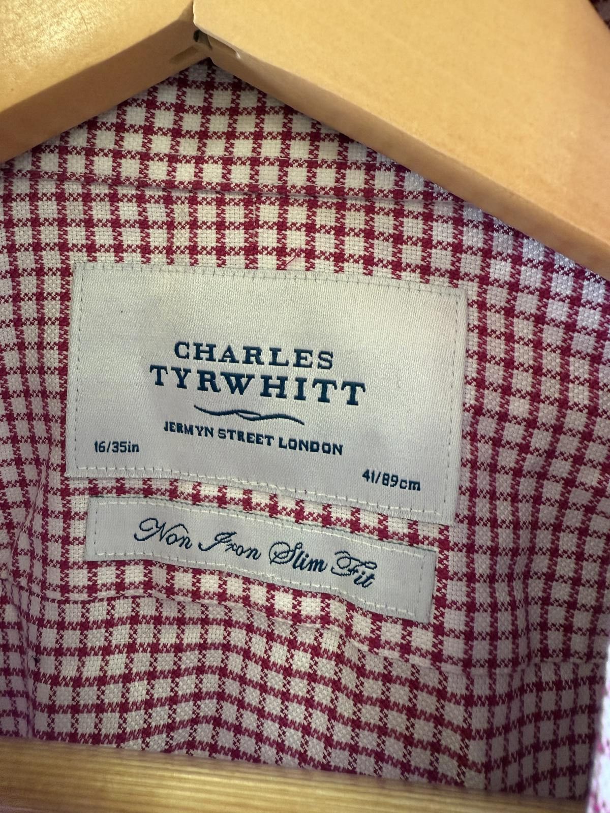 Unknown London Men's Red and White Checkered Dress Shirt Size 38R - 4 Thumbnail