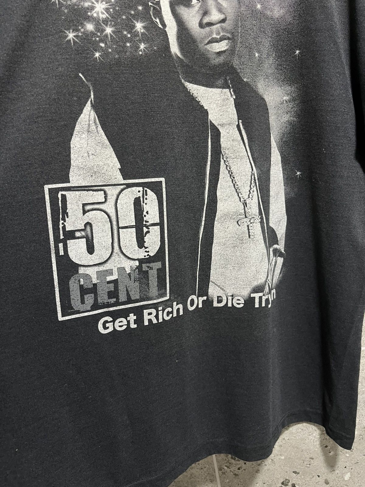 50 Cent × Rap Tees × Vintage Two&two 50 cent Get Rich Or Die Tryn Black Size L Size US L / EU 52-54 / 3 - 7 Thumbnail