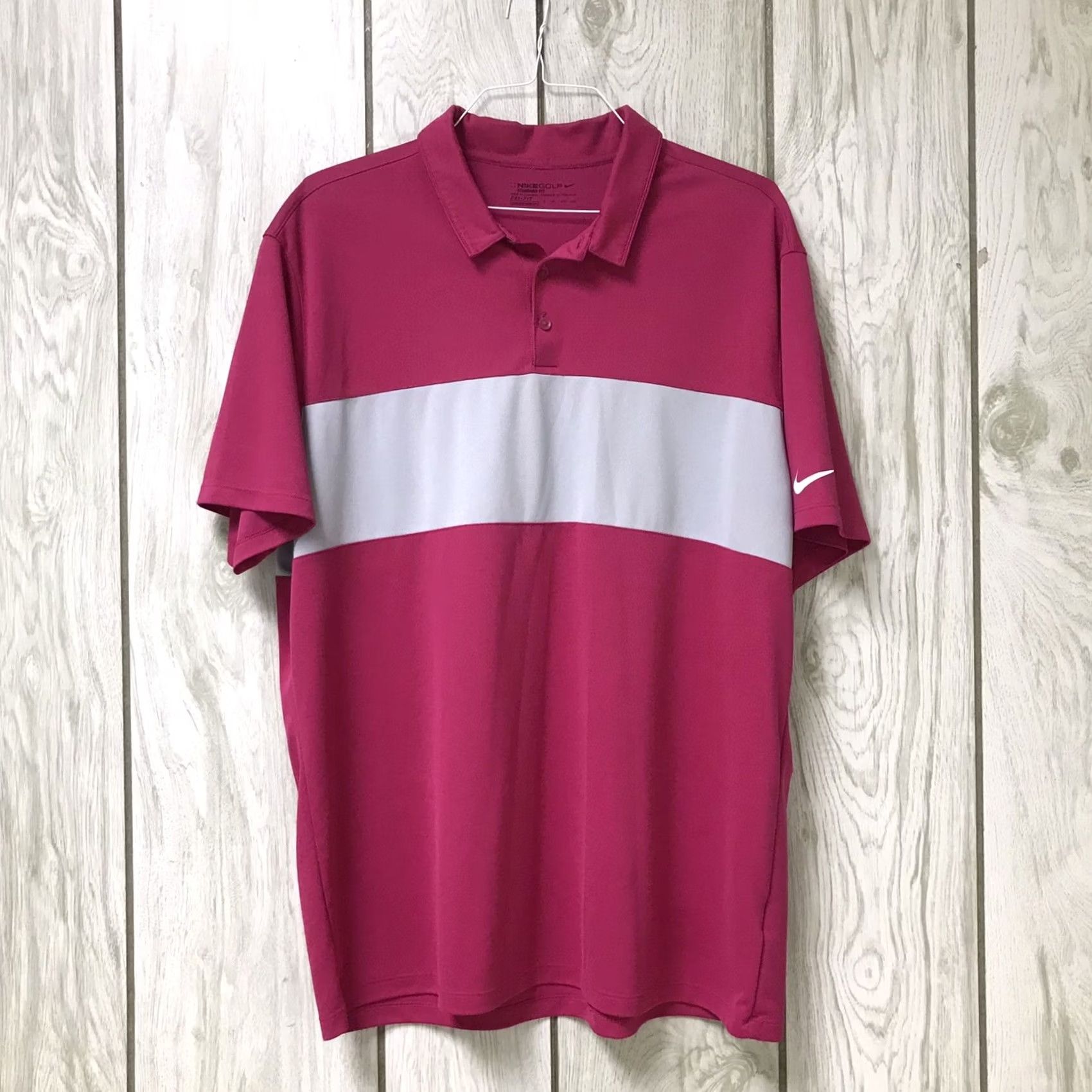 Nike Nike Dri-FIT Polo Shirt Golf Colorblock Shirt XXL Men Pink/Cool Gray Regular Fit Short Sleeve Size US XXL / EU 58 / 5 - 2 Thumbnail