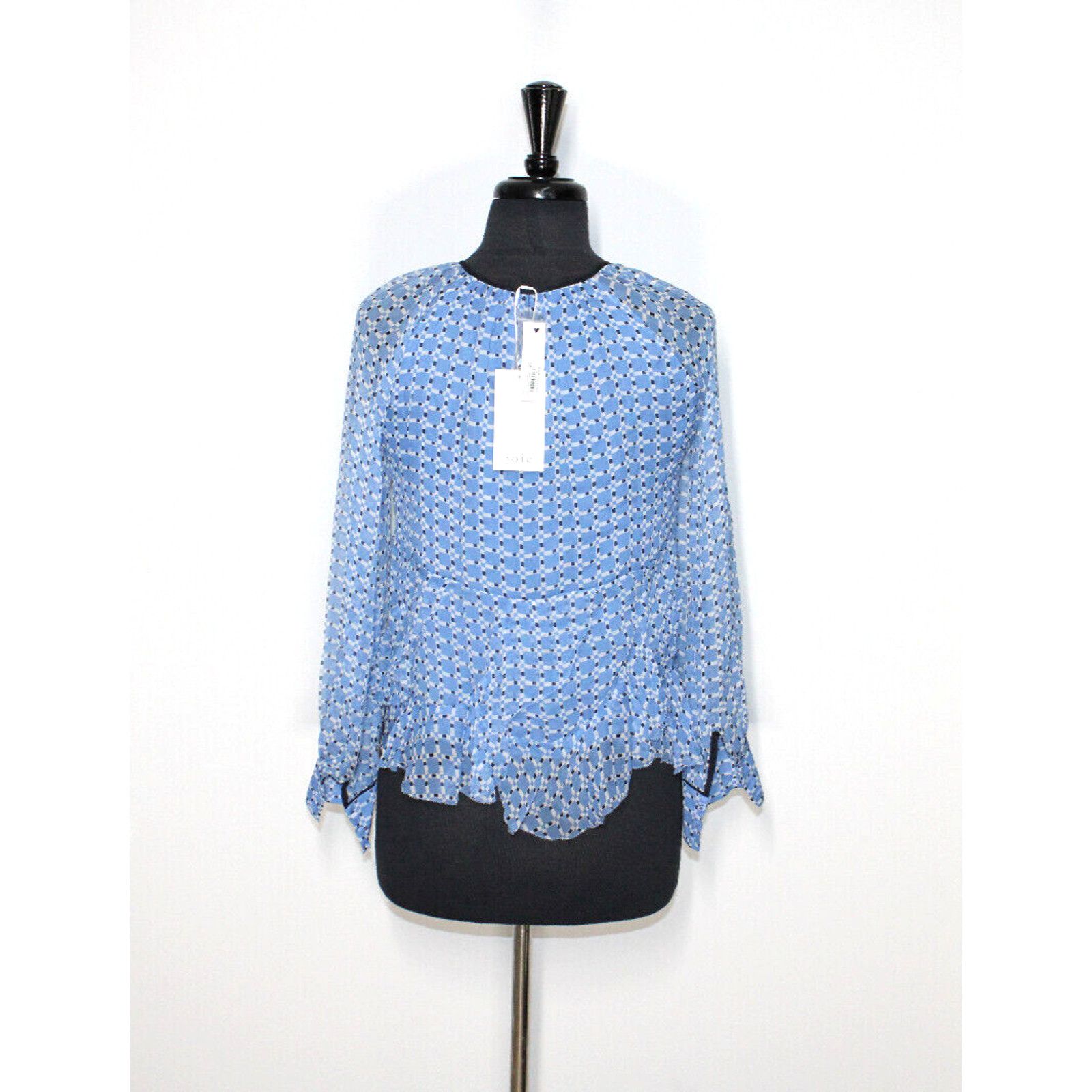 Joie NWT JOIE French Chambray Split Neck Reghan Top Size XS $298 Size XS / US 0-2 / IT 36-38 - 4 Thumbnail