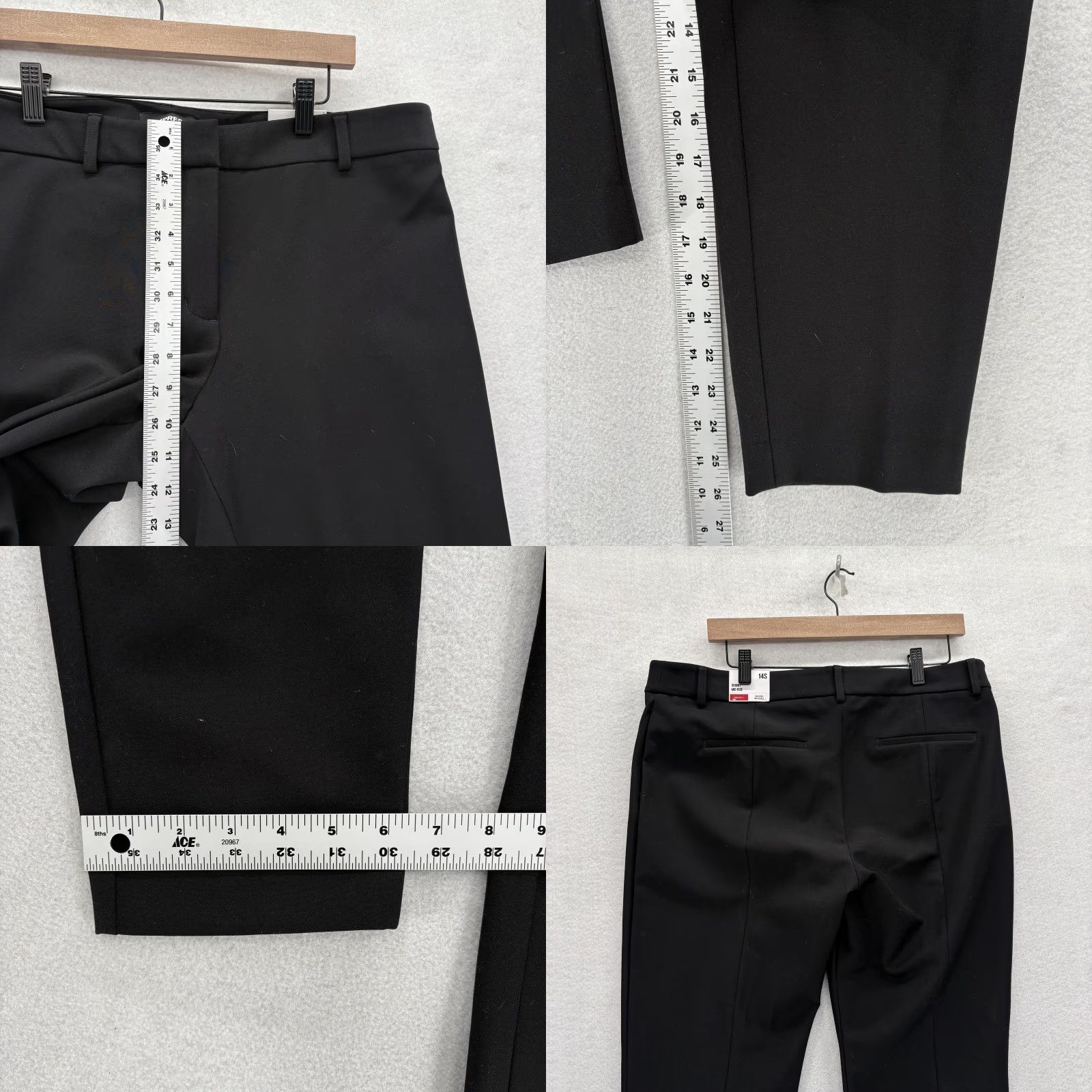 Express Express Skinny Mid Rise Dress Pants Womens 14S Black Stretch Work Career NWT Size 36" / US 14 / IT 50 - 8 Thumbnail