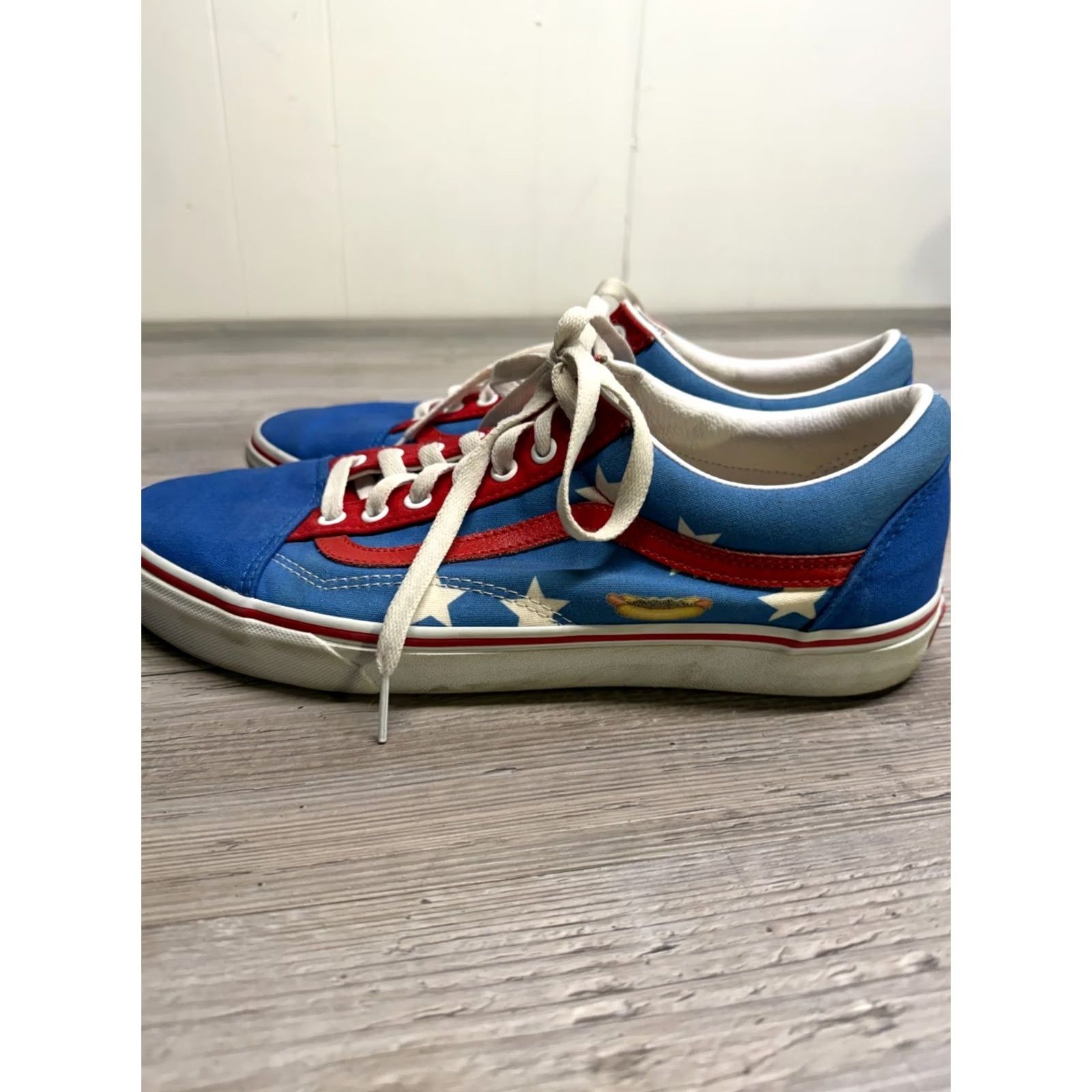 Vans Vans Old Skool Men 12 Red White Blue Stars Hot Dog Canvas Sneakers Size US 12 / EU 45 - 3 Thumbnail