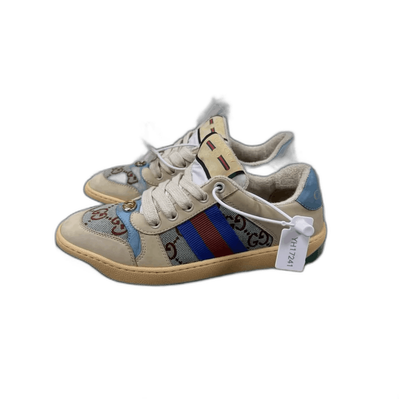 Gucci GUCCI Blue Tail Dirty Sneakers Size 33 Size US 4 / IT 34 - 1 Thumbnail