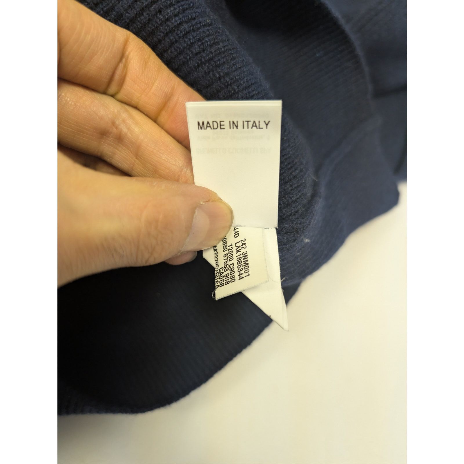 Brunello Cucinelli o1rshd1 CC20 Men's Ribbed Cashmere Zip Polo Sweater in Navy Size US M / EU 48-50 / 2 - 17 Thumbnail