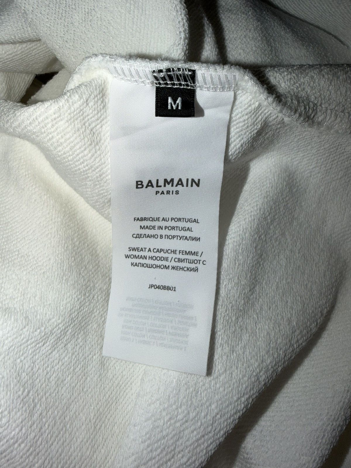 Balmain Balmain Flocked Cropped Hoodie Size M / US 6-8 / IT 42-44 - 4 Thumbnail