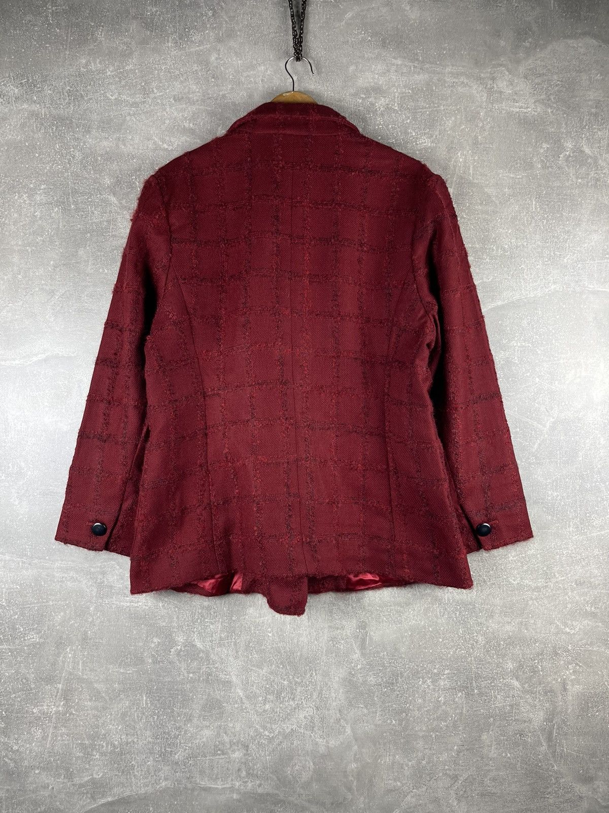 Yves Saint Laurent Yves Saint Laurent Variation 80s Wool Skirt Suit Burgundy Size XL / US 12-14 / IT 48-50 - 7 Thumbnail