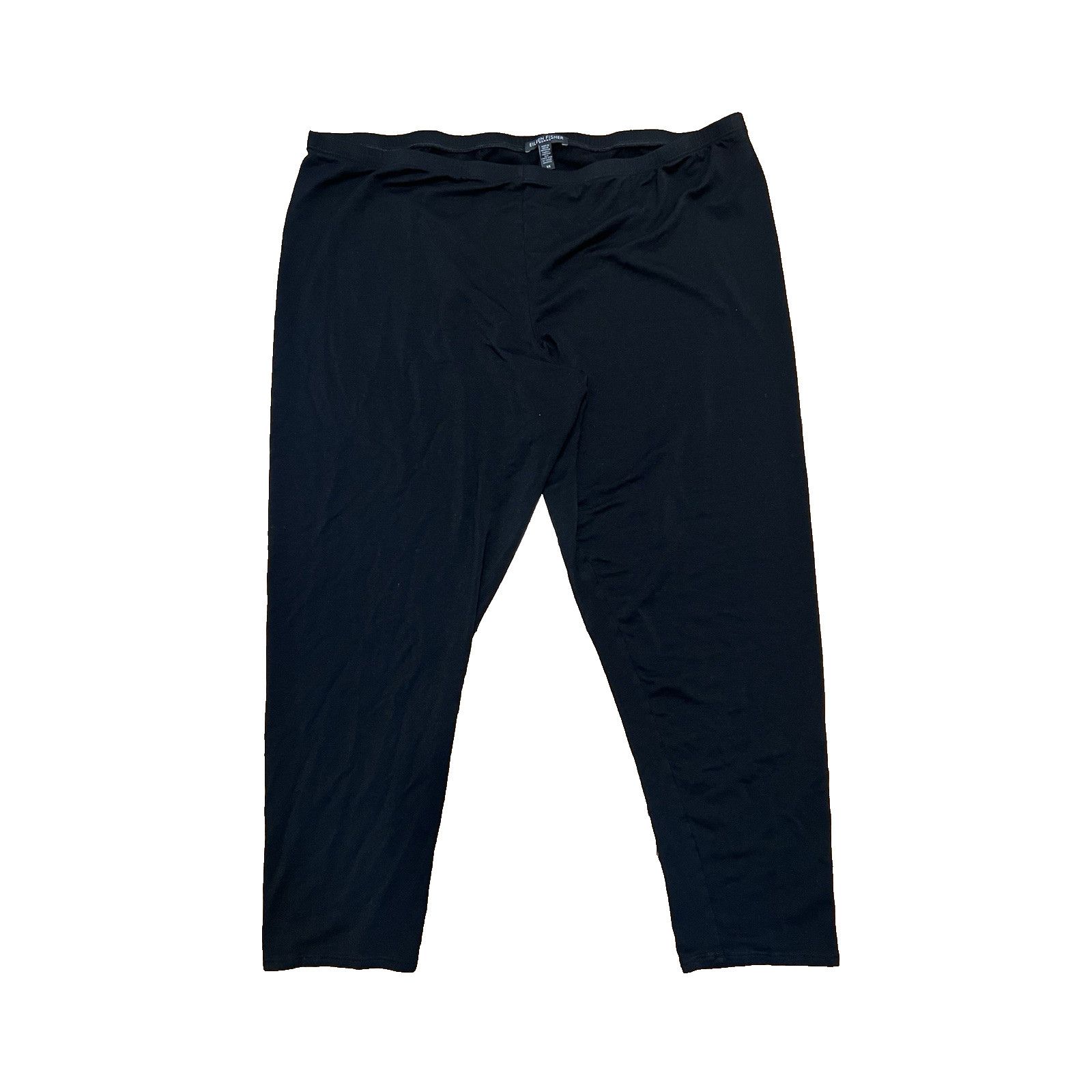 Eileen Fisher Eileen Fisher Crop Leg Crepe tencel Pants 3X Black A003096 Size 36" / US 14 / IT 50 - 2 Thumbnail