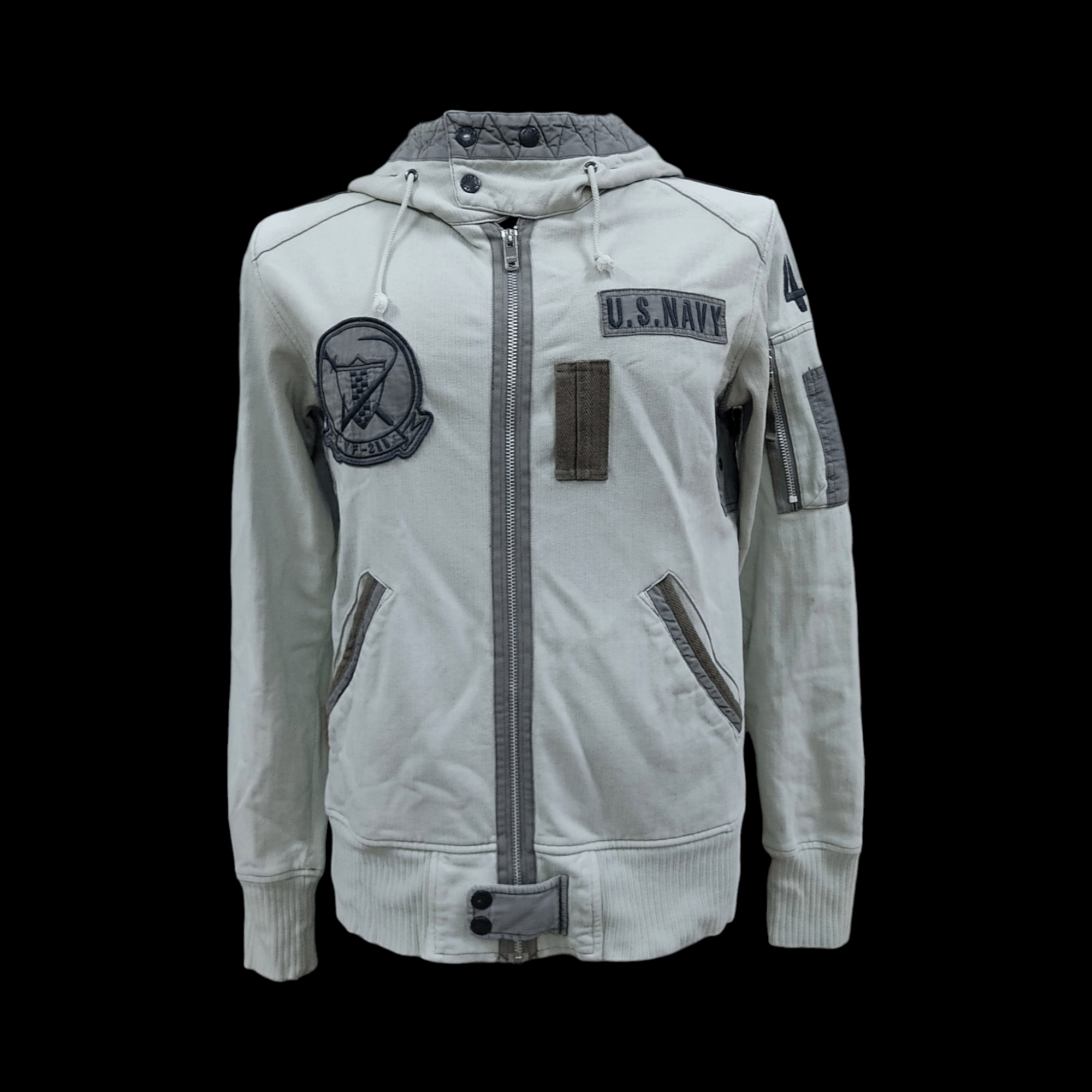 Avirex Avirex Type Military Light Grey Zipper Hooded Jacket Size US M / EU 48-50 / 2 - 1 Thumbnail