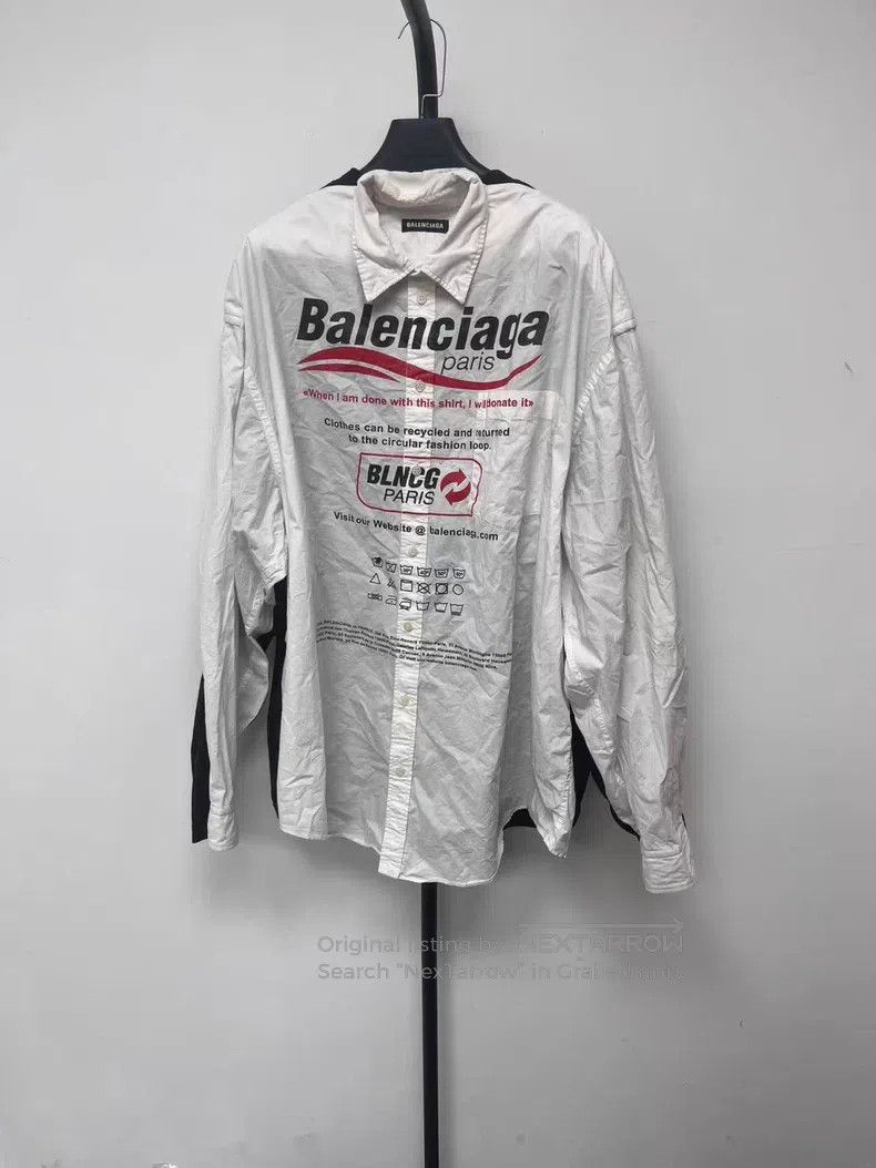 Balenciaga Balenciaga Alphabet Logo Printed Cotton Broadcloth Long Sl Size US XS / EU 42 / 0 - 1 Thumbnail