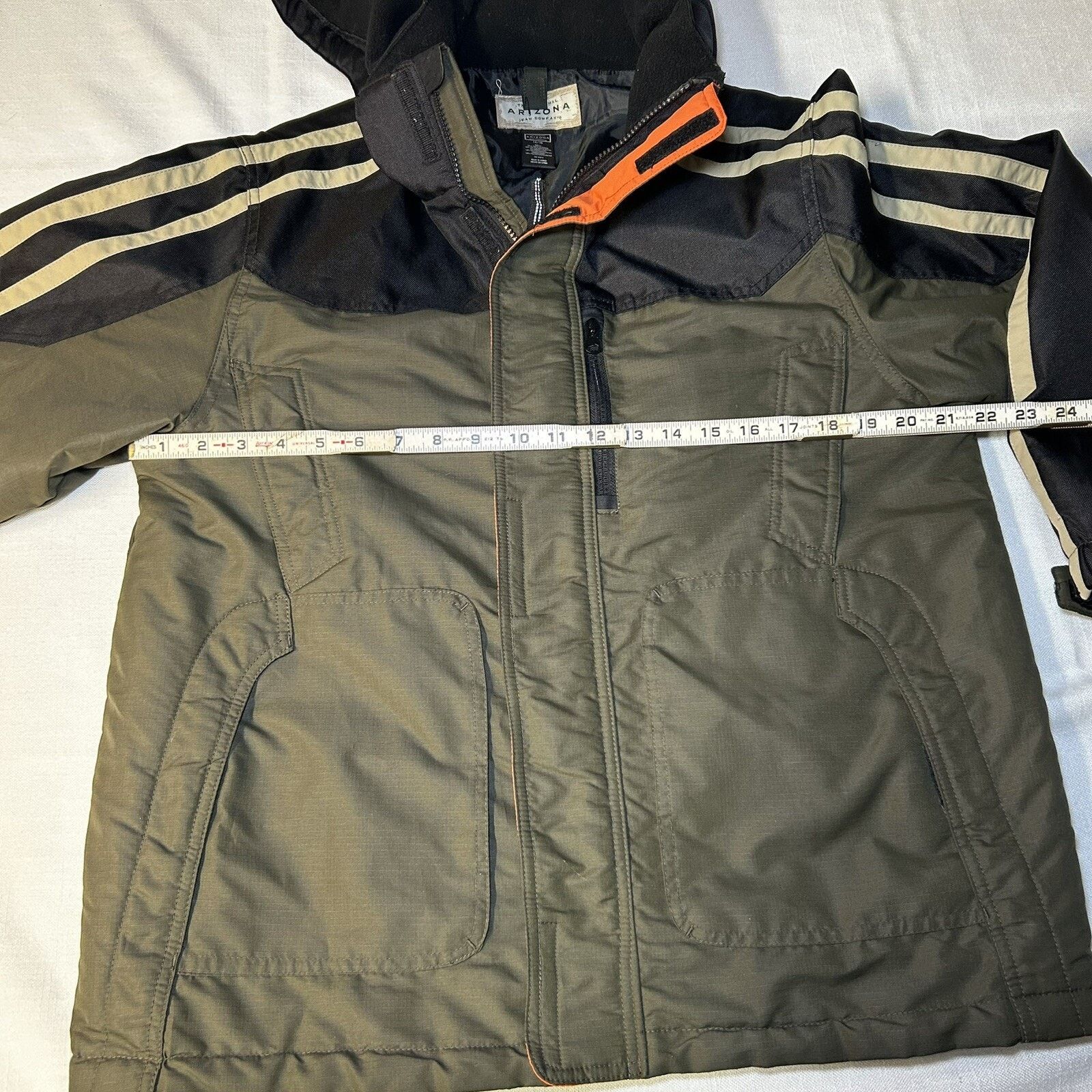 Arizona Jean Co. Arizona Boys L 14/16 Puffer Coat Jacket Ski Green Black Hood Size L / US 10 / IT 46 - 8 Thumbnail