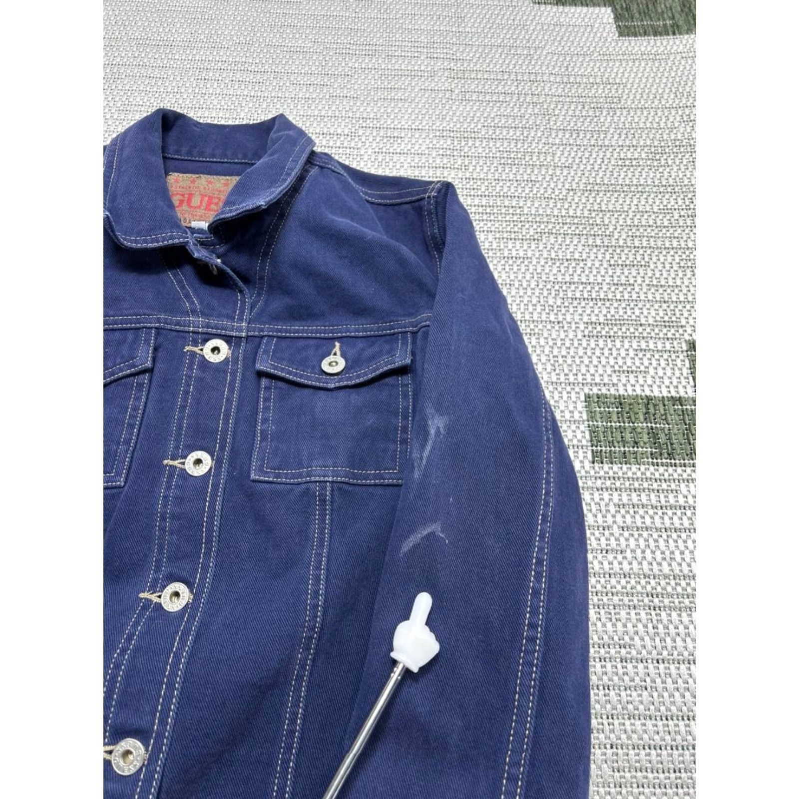 Guess Vtg Guess Trucker Jacket Womens XL Blue Denim Cotton Cropped Size XL / US 12-14 / IT 48-50 - 3 Thumbnail