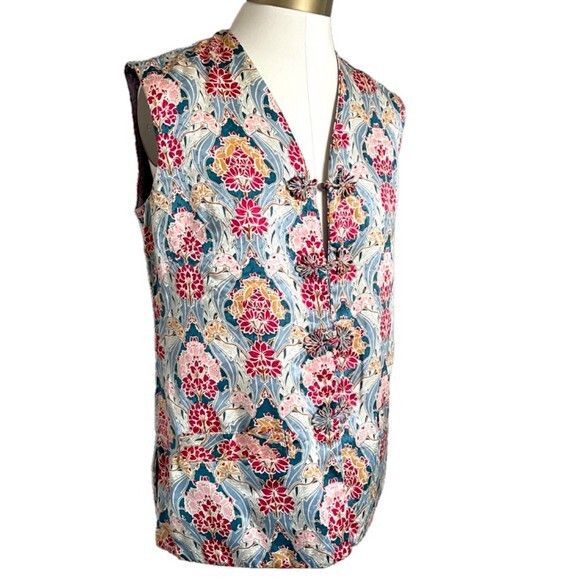 Vintage Vintage Chinese Floral Quilted Silk Vest - Reversible! Size S / US 4 / IT 40 - 3 Thumbnail