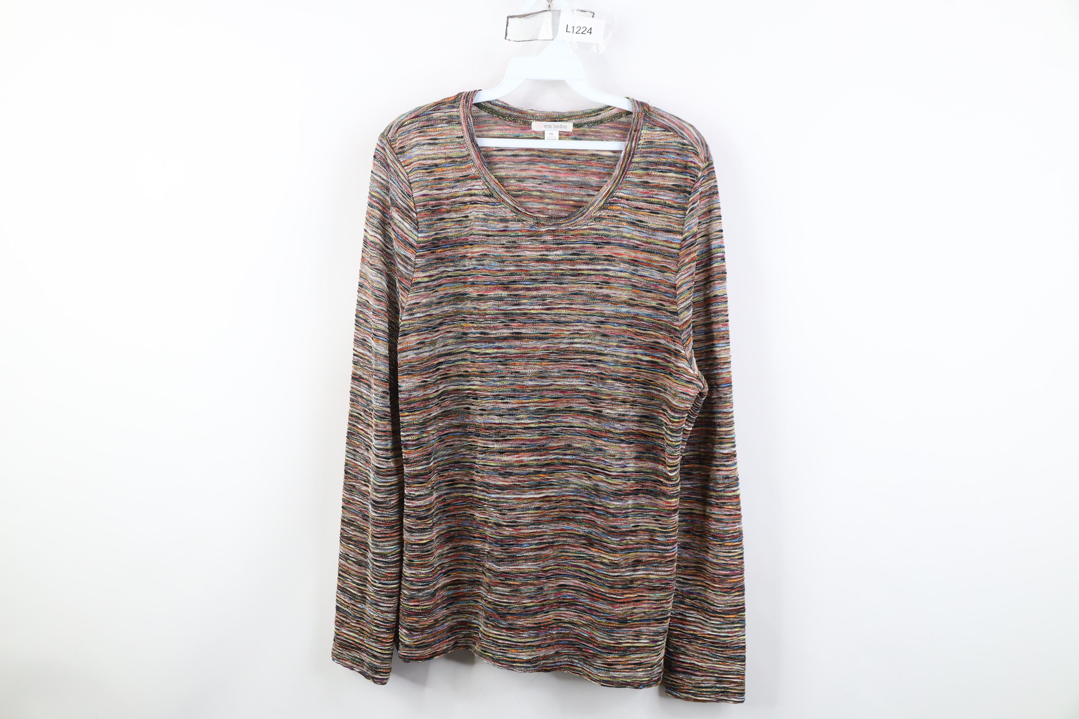 Vintage Vintage Y2K Streetwear Rainbow Striped Knit Sweater Bella Size XL / US 12-14 / IT 48-50 - 1 Thumbnail