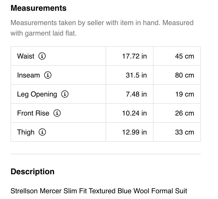Strellson Strellson Allen/Mercer Slim Fit Blue Wool Formal Men's Suit Size 40R - 20 Thumbnail