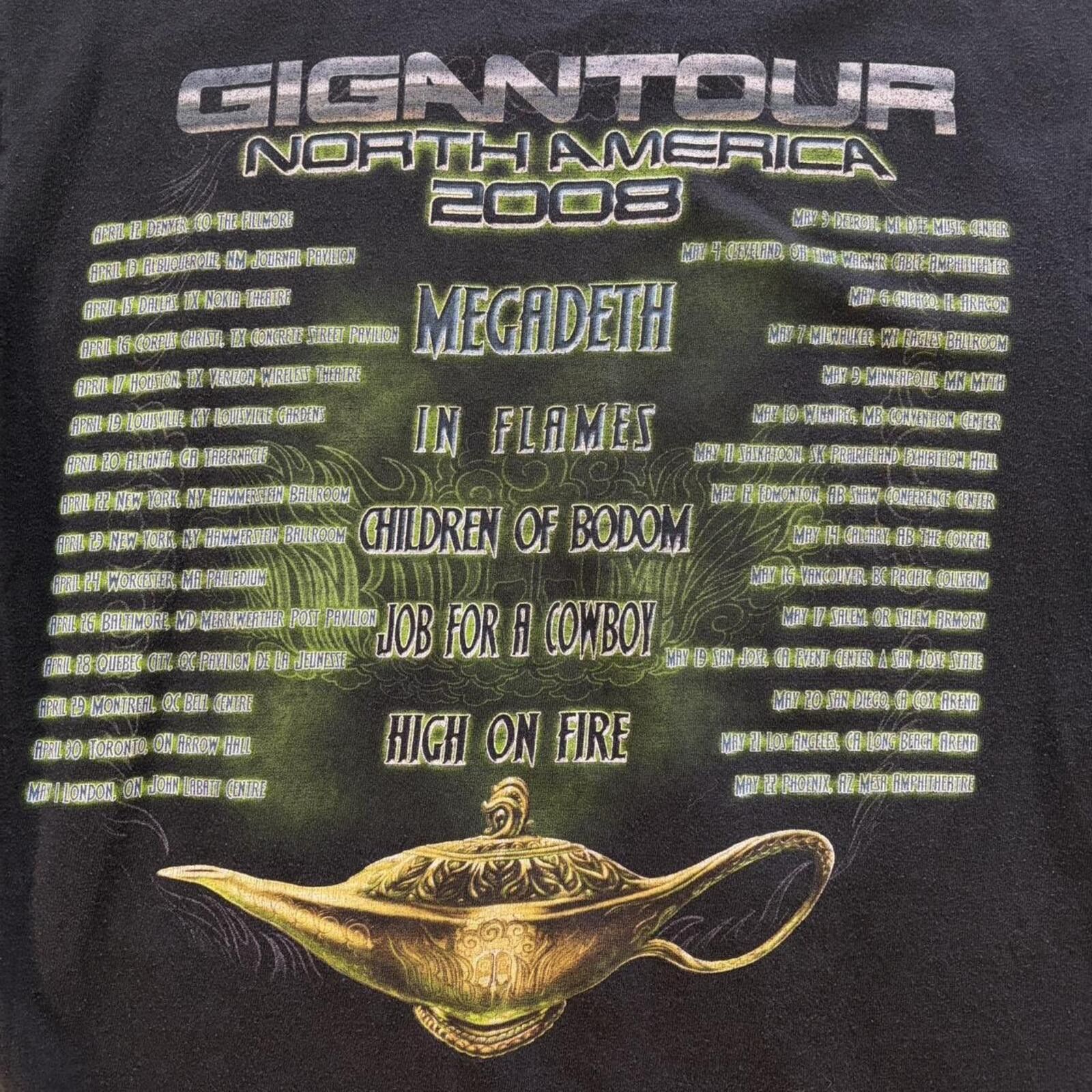 Vintage 2008 Gigantour Metal Tour Tee Size US L / EU 52-54 / 3 - 5 Thumbnail