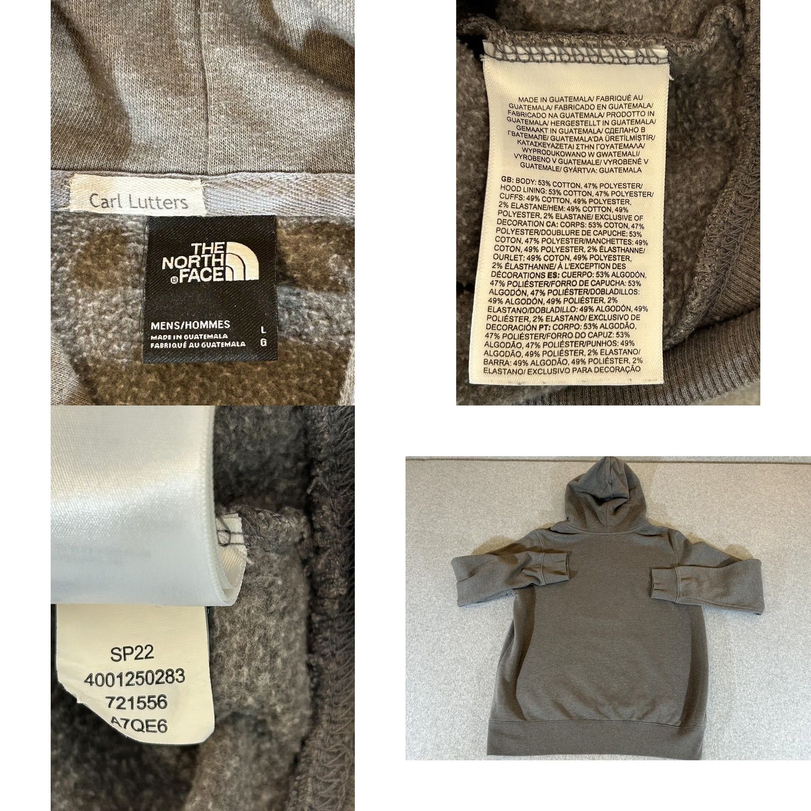 The North Face The North Face Hoodie Mens Large Pullover Graphic Print Hooded Fleece Gray Sweatshirt Size US L / EU 52-54 / 3 - 8 Thumbnail