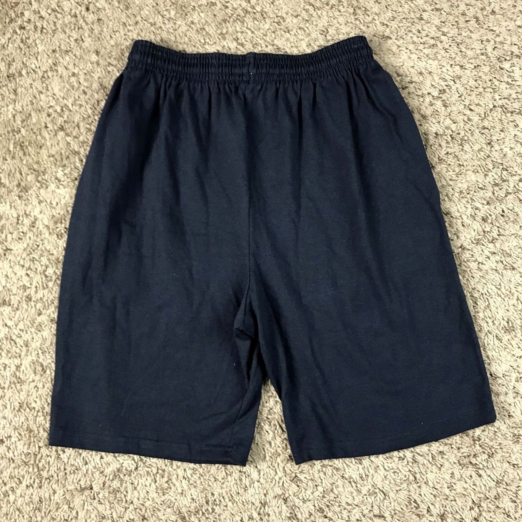 Anvil VINTAGE Anvil Cotton Deluxe Athletic Shorts Men's Small Navy Blue Pockets 90s Comfort Fit Size US 29 - 3 Thumbnail