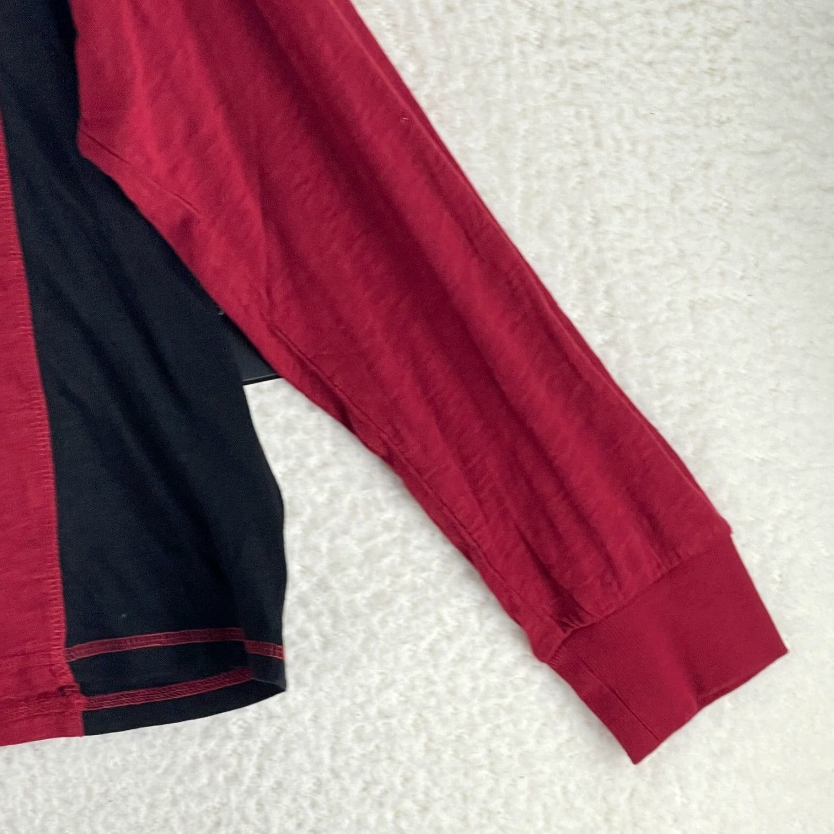 Torrid Torrid T-Shirt Slub V-Neck Long Sleeve Dolman Tee Womens Large Red Black Cotton Modal Size L / US 10 / IT 46 - 5 Thumbnail