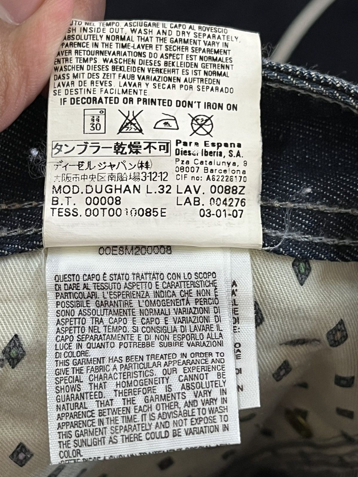 Diesel × Diesel Black Gold Vintage Diesel Dughan Punk AvantGarde Denim Size US 33 - 14 Thumbnail