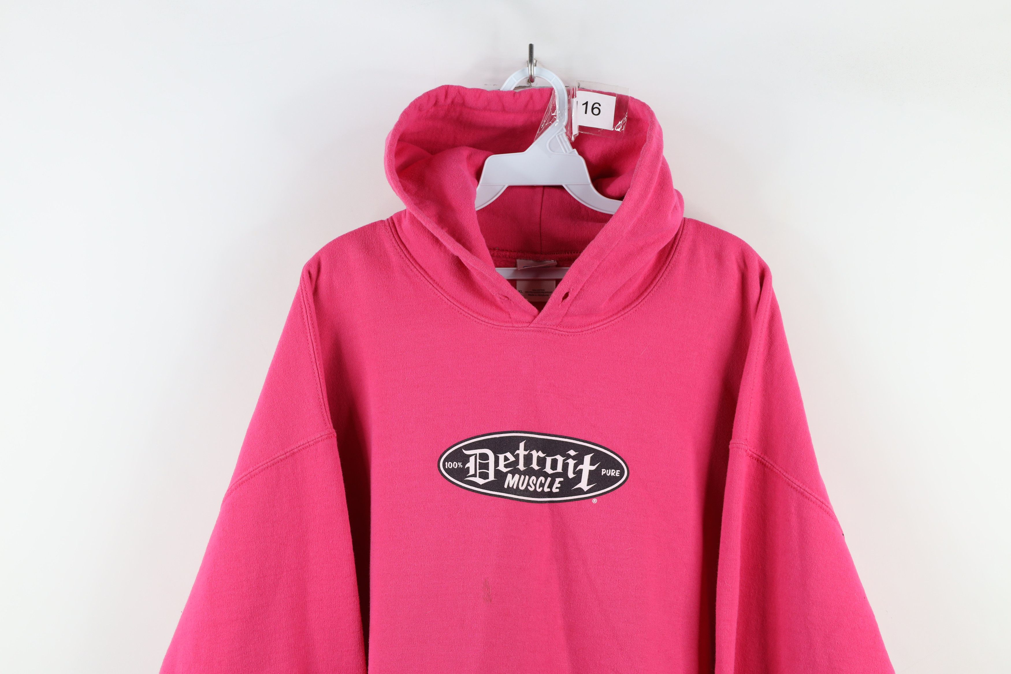 Vintage Vintage 90s Y2K Detroit Muscle Car Hoodie Sweatshirt Pink Size XL / US 12-14 / IT 48-50 - 2 Thumbnail