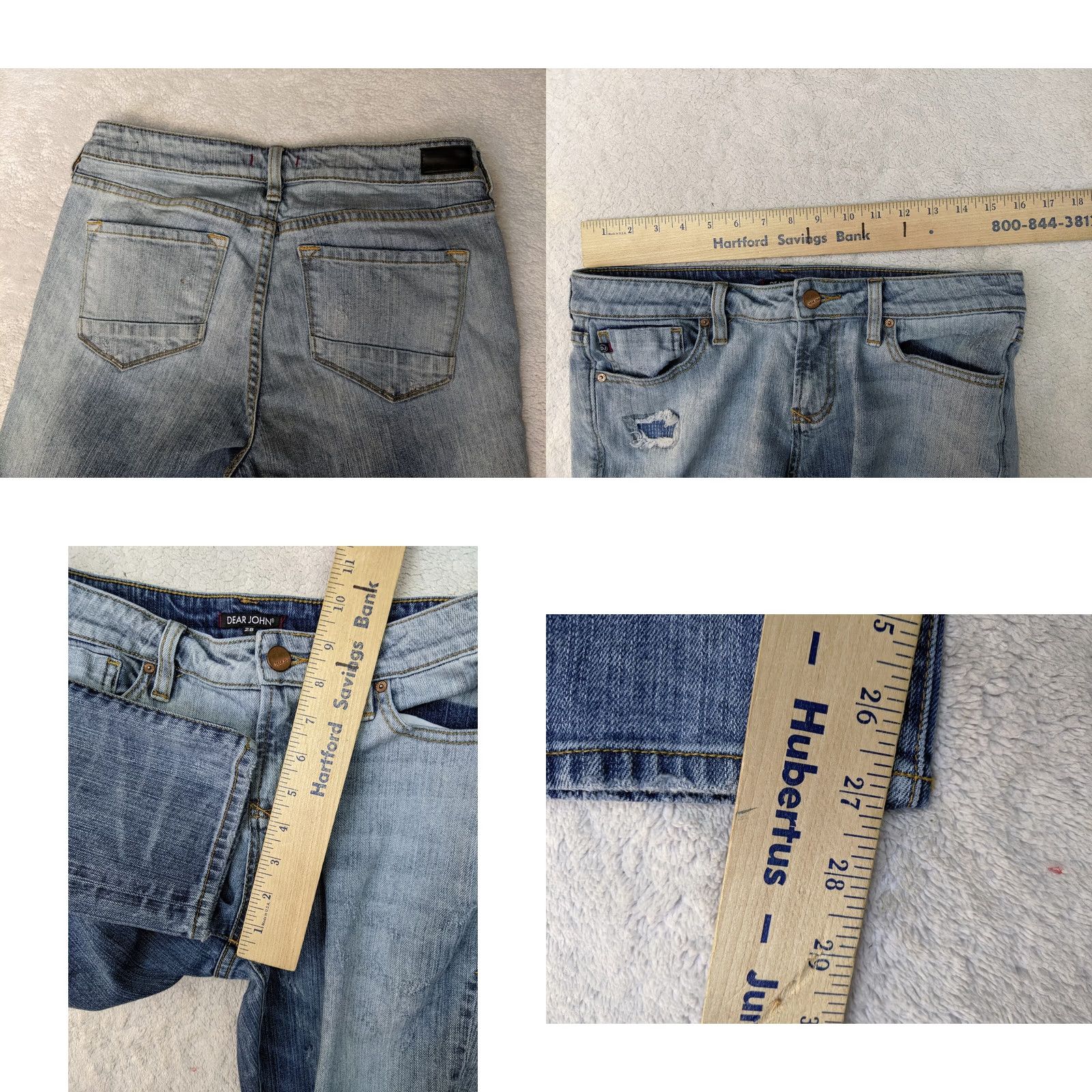 Madison Dear John Madison Girlfriend Jeans Mid Rise Blue Camo Patch Destroy Skinny 28 Womens Mens Girls Kings? Size 24" / US 00 / IT 34 - 8 Thumbnail