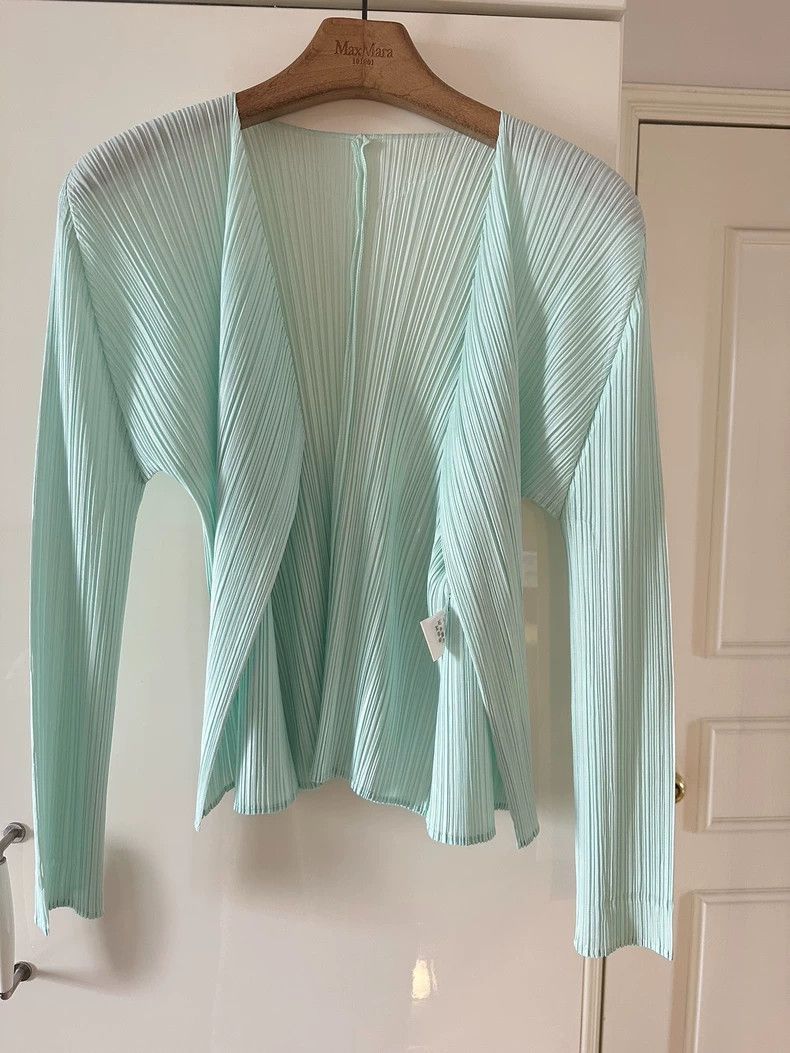 Issey Miyake Issey Miyake Green pleated cardigan Size XL / US 12-14 / IT 48-50 - 2 Thumbnail