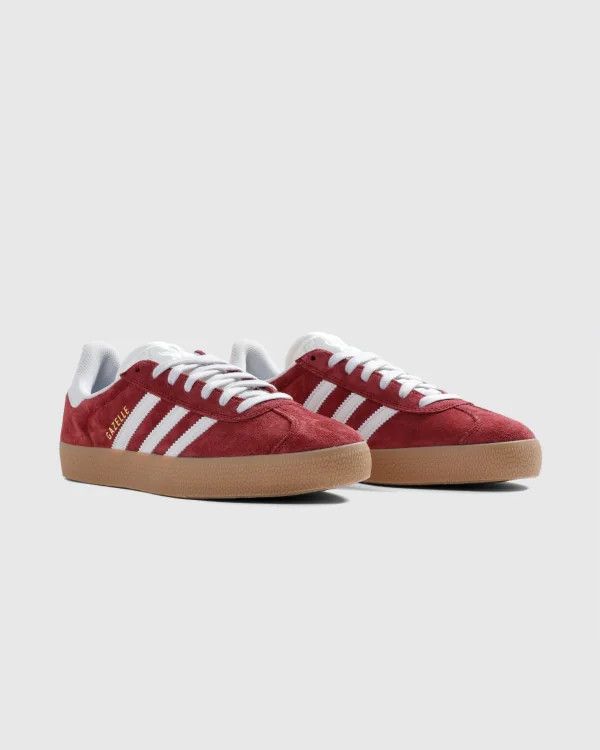 Adidas o1mle0426 Unisex Gazelle Low-Top Sneakers in Red/White Size US 9.5 / EU 42-43 - 3 Thumbnail