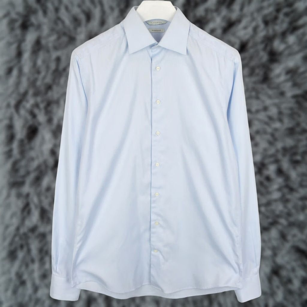 Suitsupply Suitsupply Slim Fit Formal Shirt Men's 39-7 / 15 1/2L Spread Collar Light Blue Dress Shirt Button-Up Casual Size 40R - 1 Thumbnail