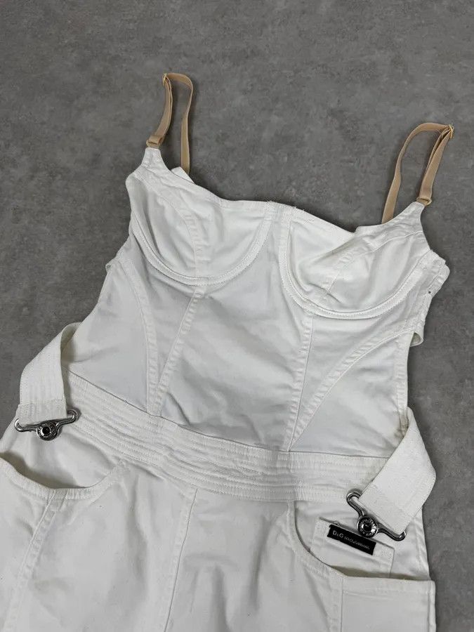 Dolce & Gabbana 2000s Dolce & Gabbana White Cargo Bondage Dress Size S / US 4 / IT 40 - 6 Thumbnail